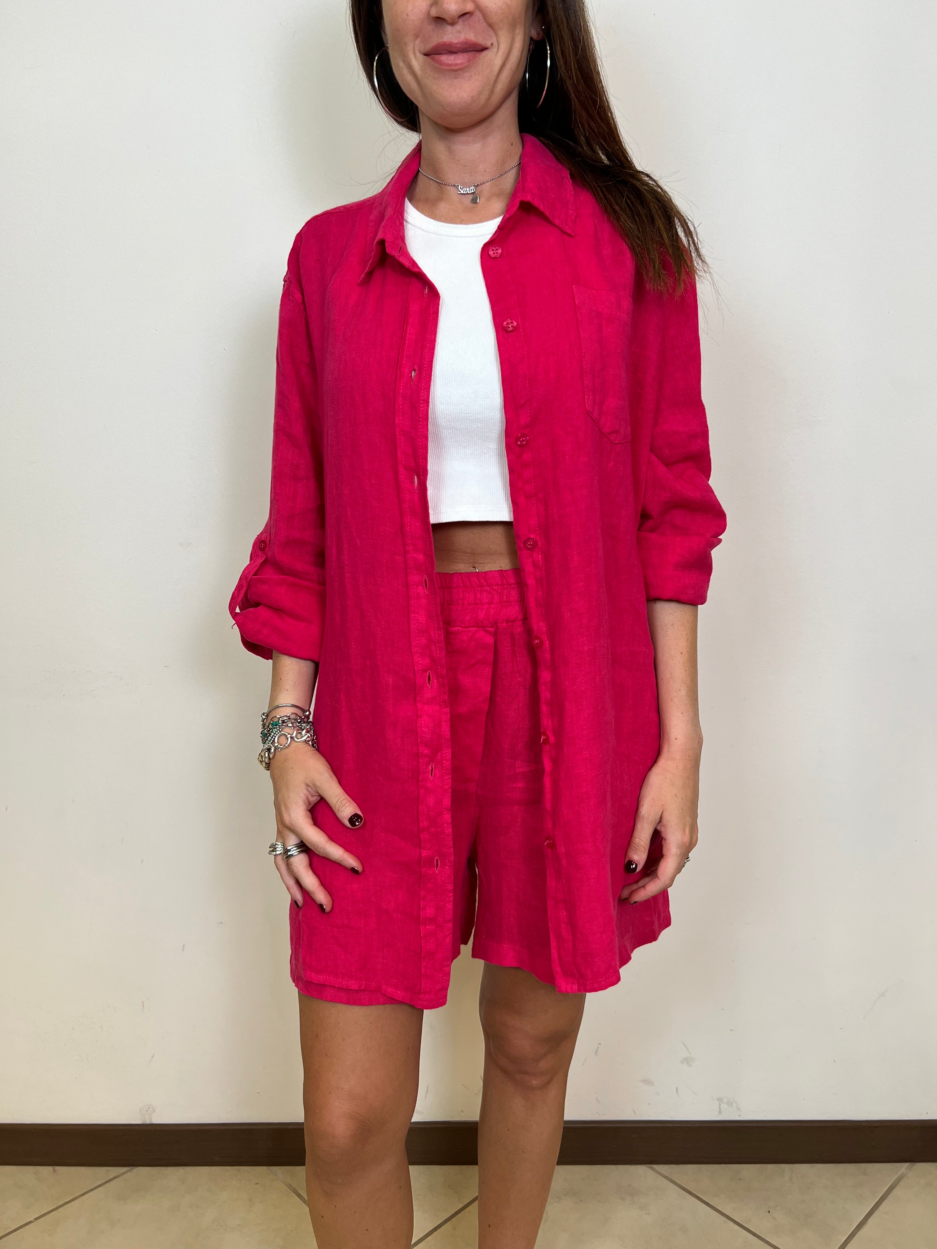 Coordinato short e camicia lino - Vicolo