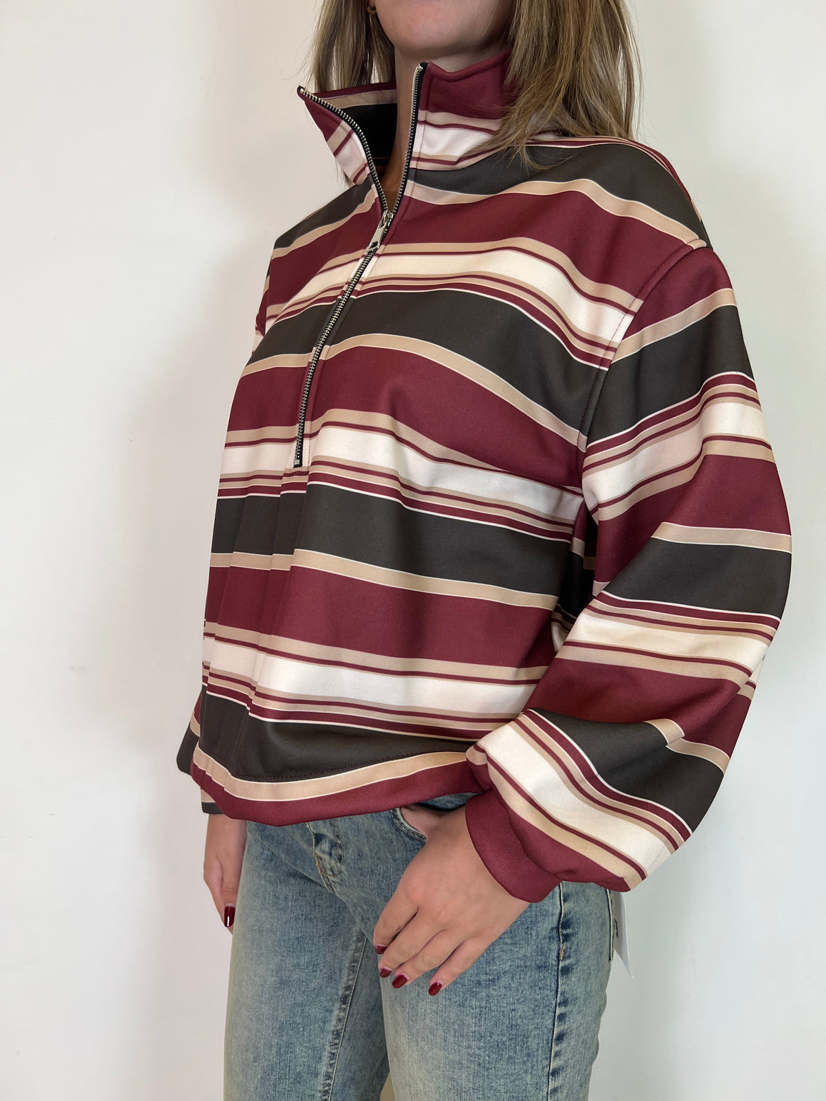 Felpa mini zip righe - Haveone