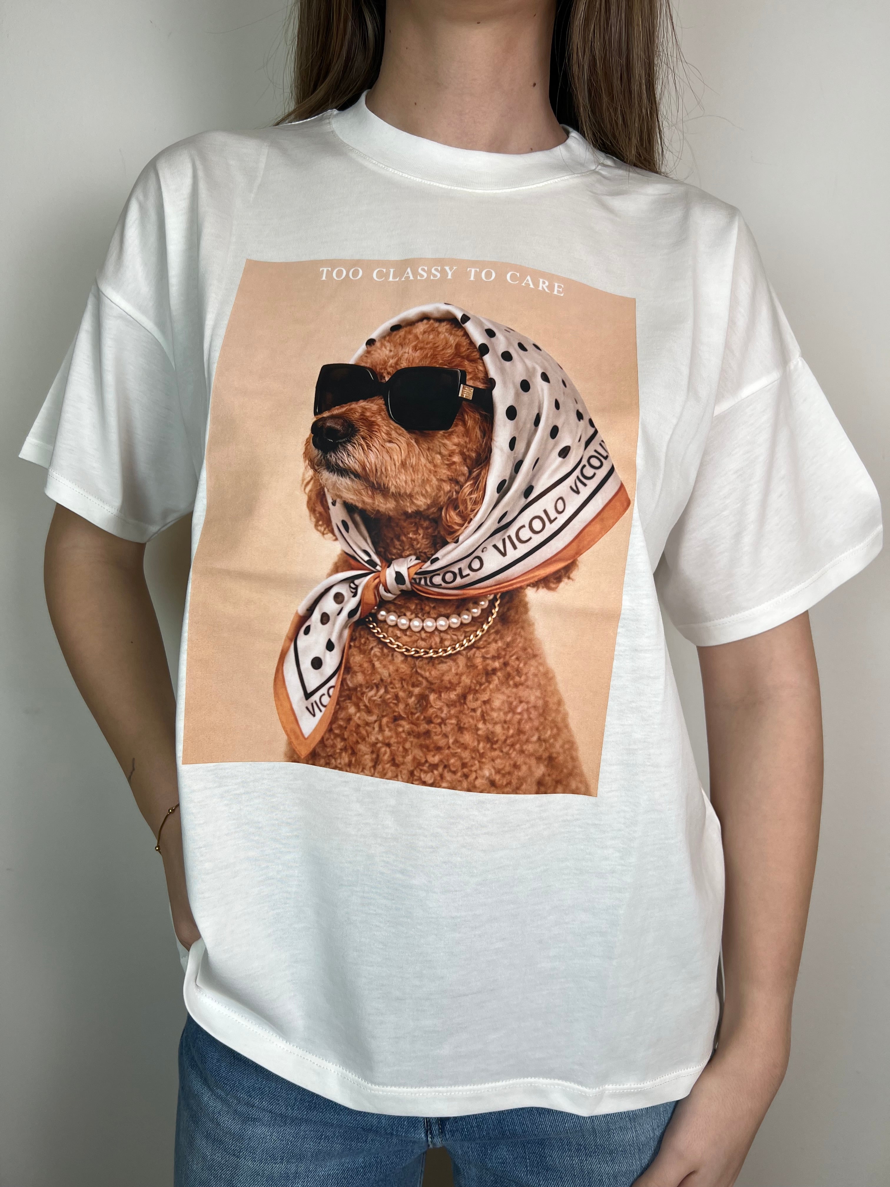 T-shirt cane con foulard - Vicolo