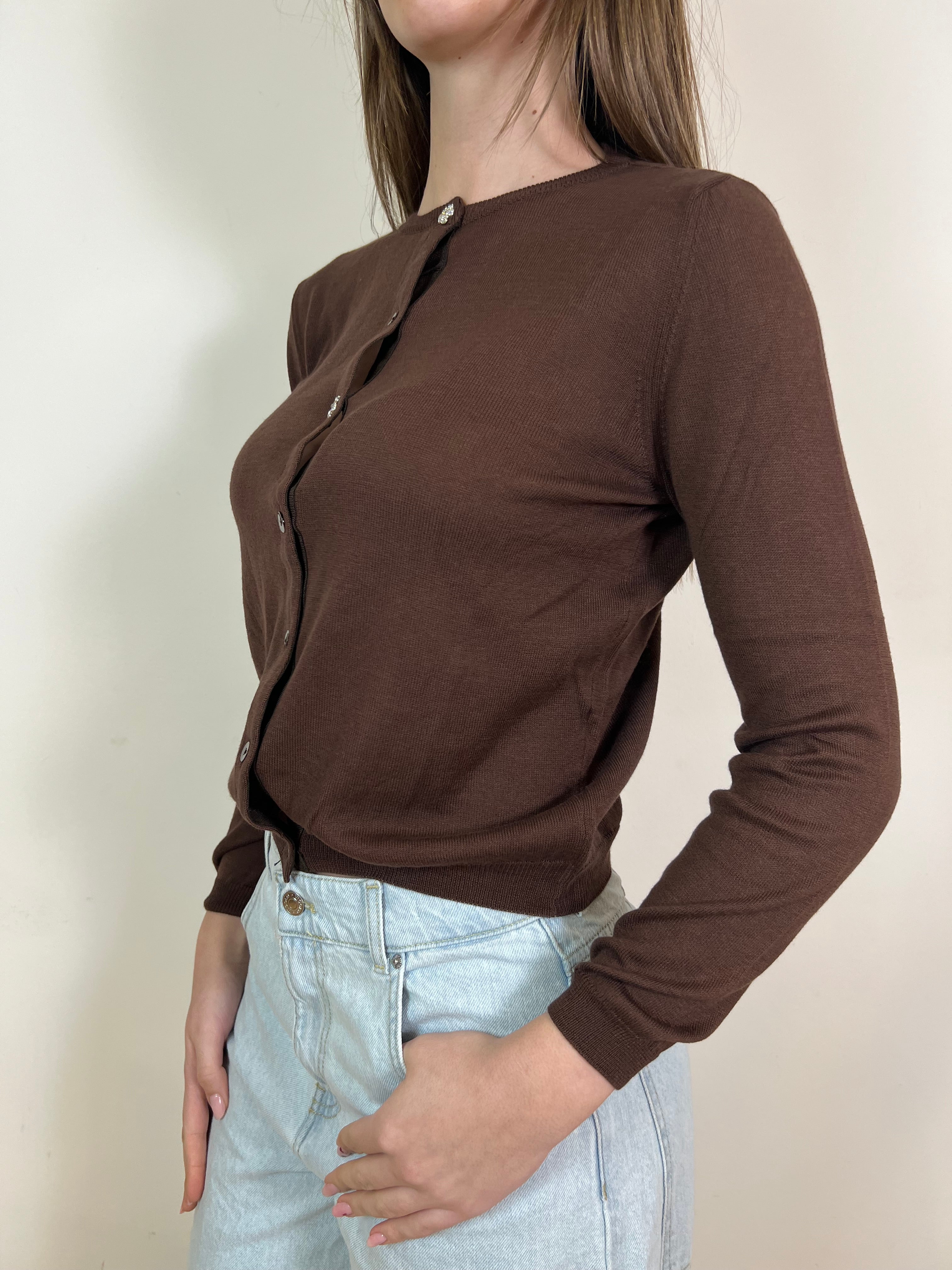 Cardigan girocollo bottoncini gioiello - Vicolo