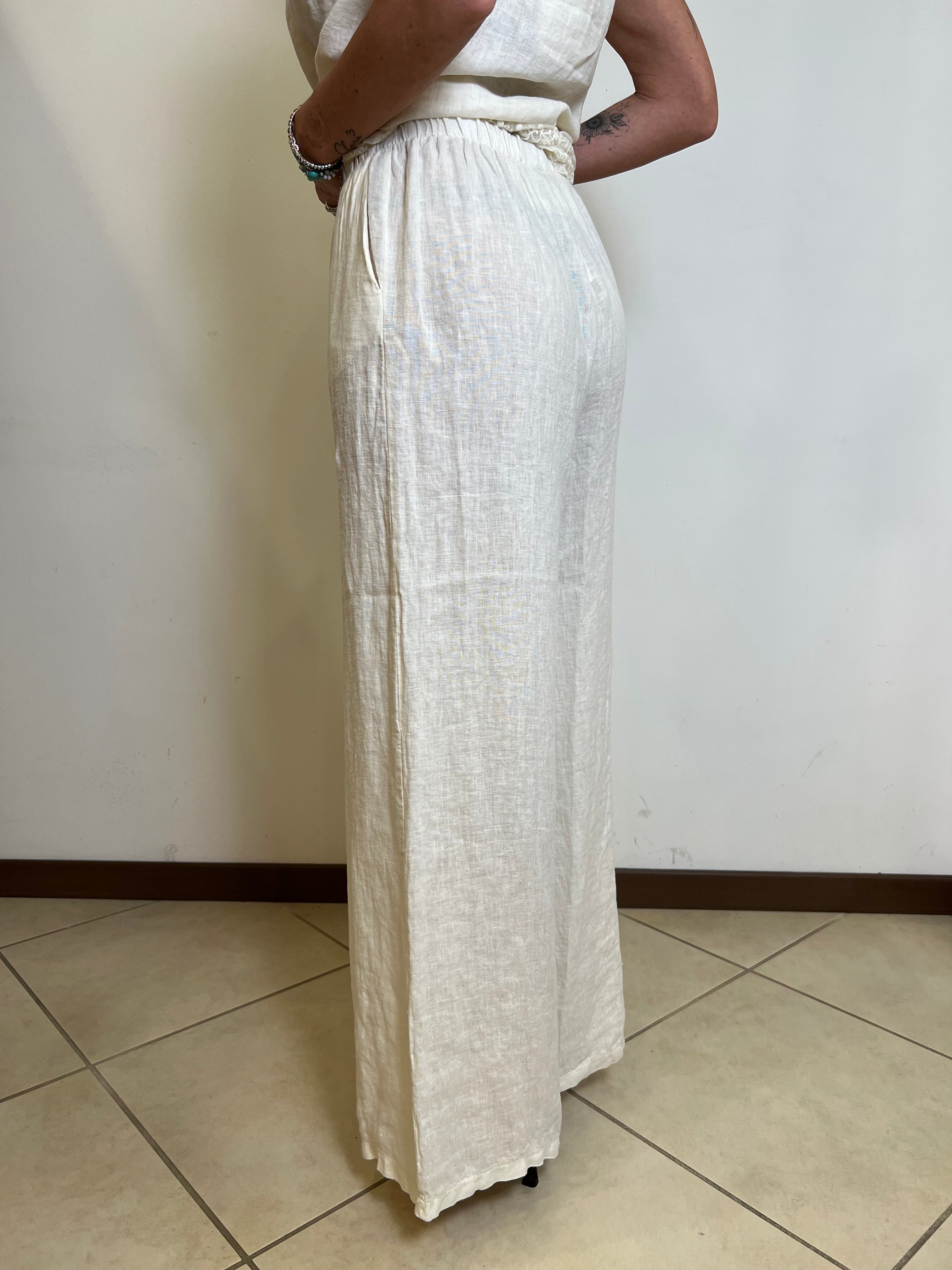 Pantalone largo lino - Haveone