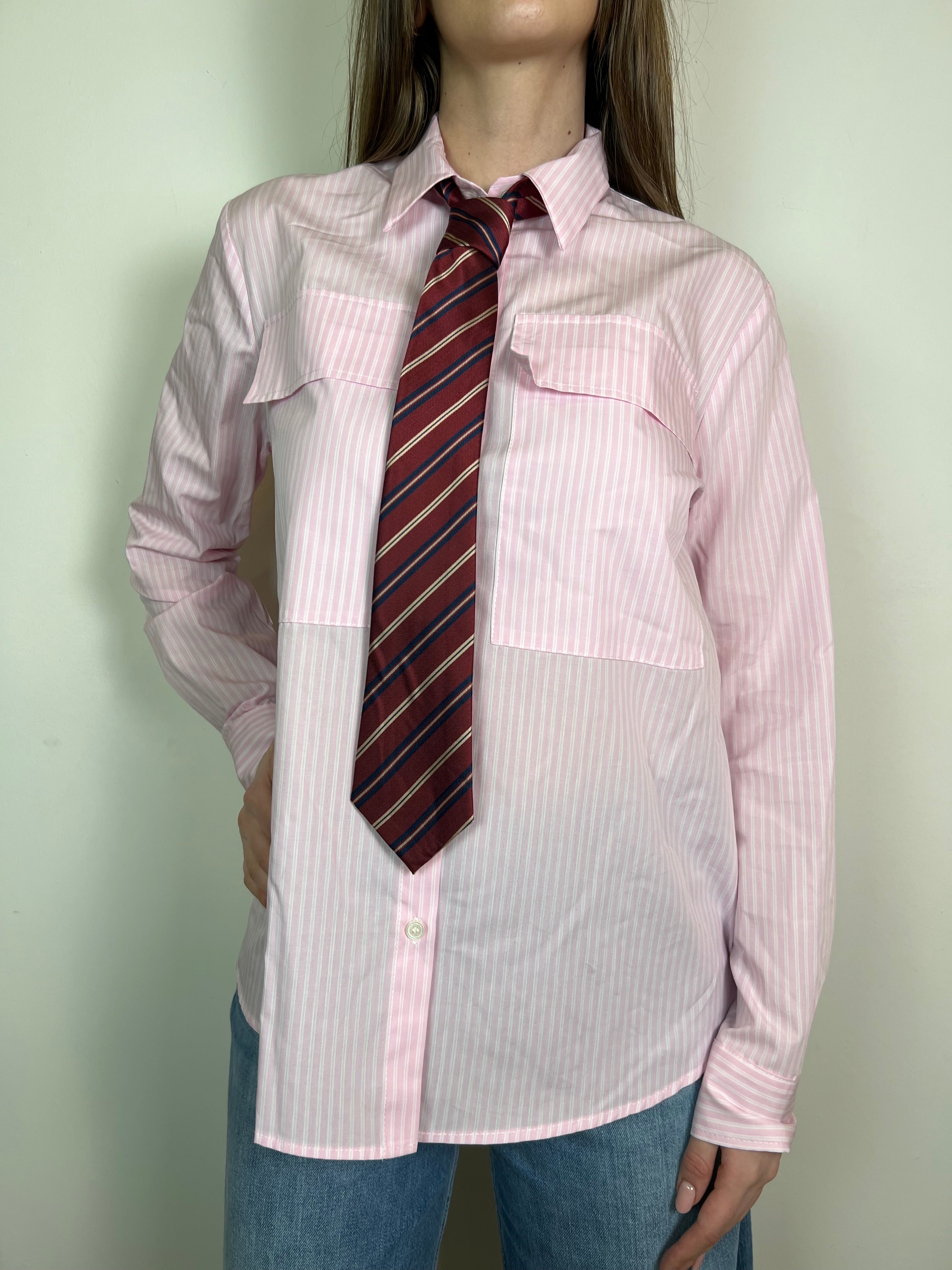 Camicia bacchettata con cravatta - Vicolo