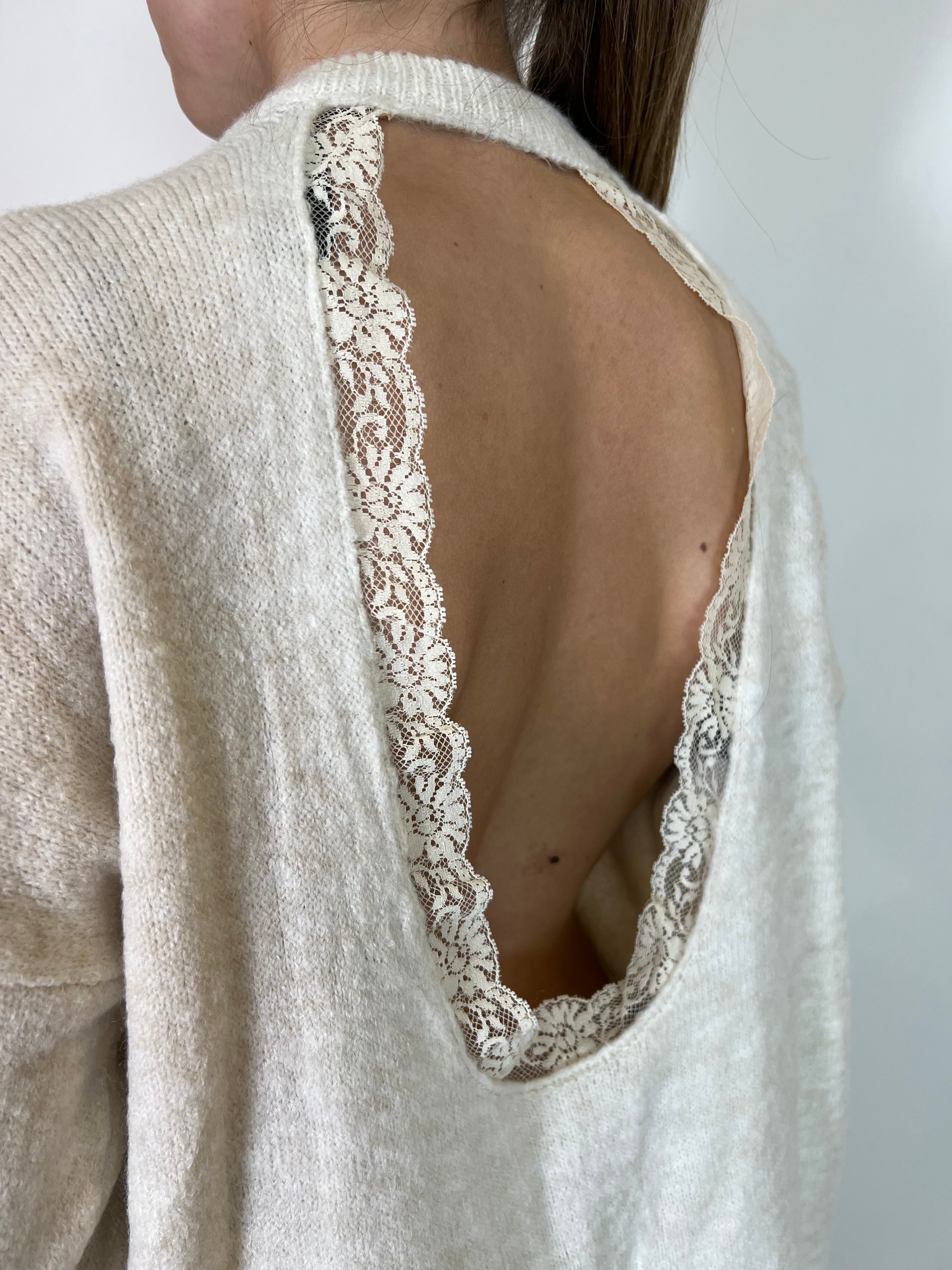 Maglia oblò pizzo dietro - Haveone