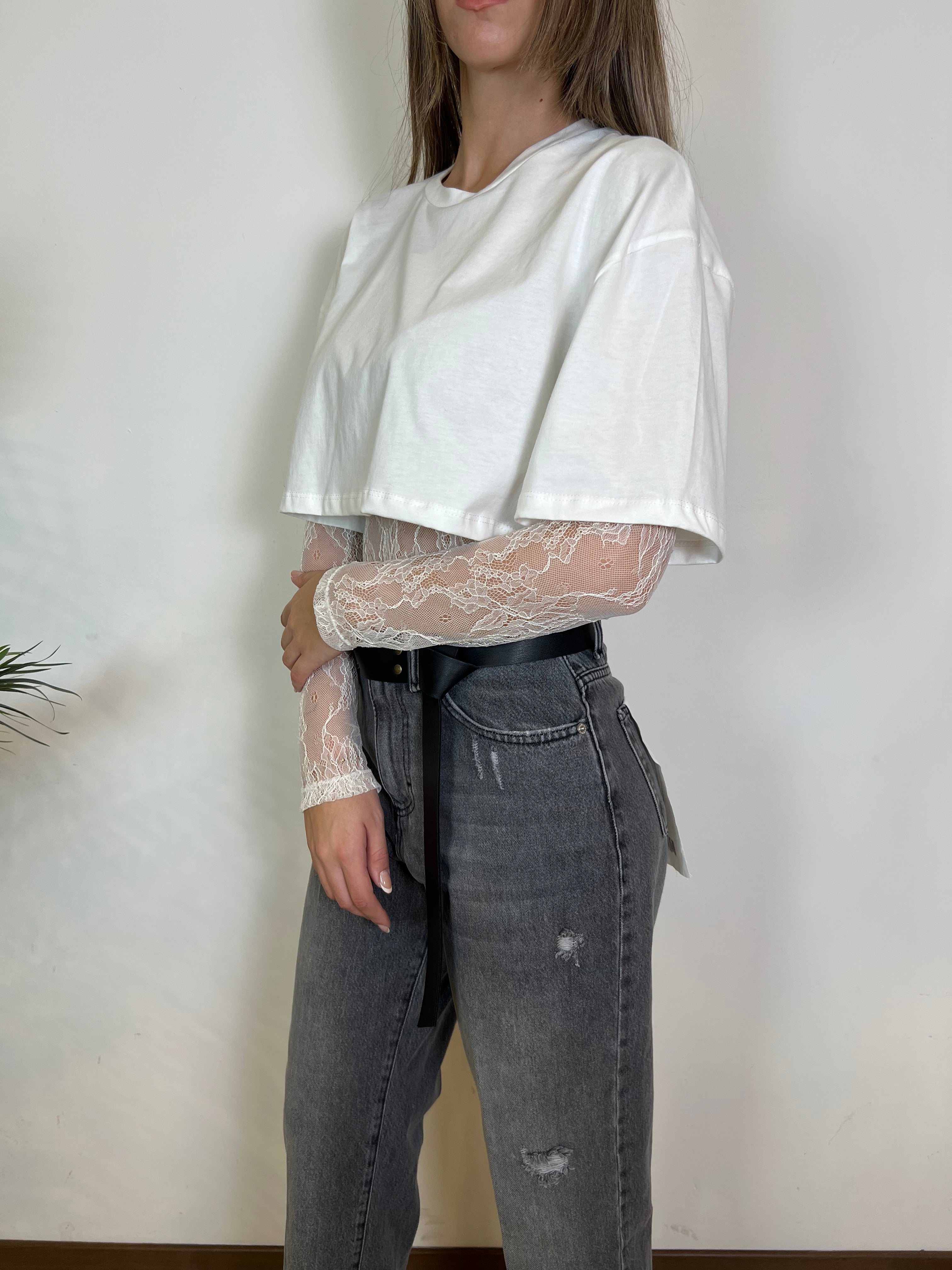 Body pizzo con t-shirt - Haveone