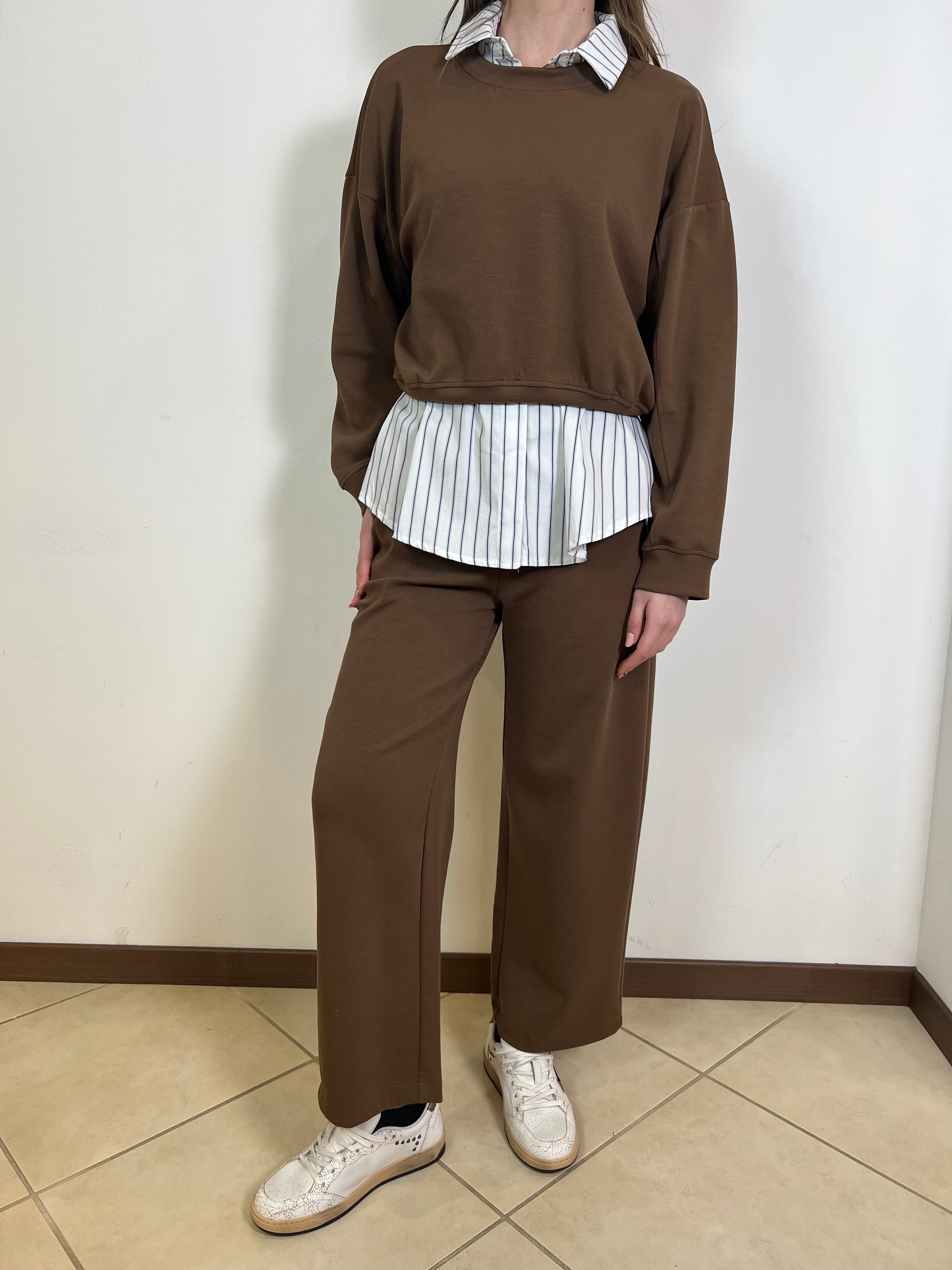 Felpa girocollo crop - Haveone
