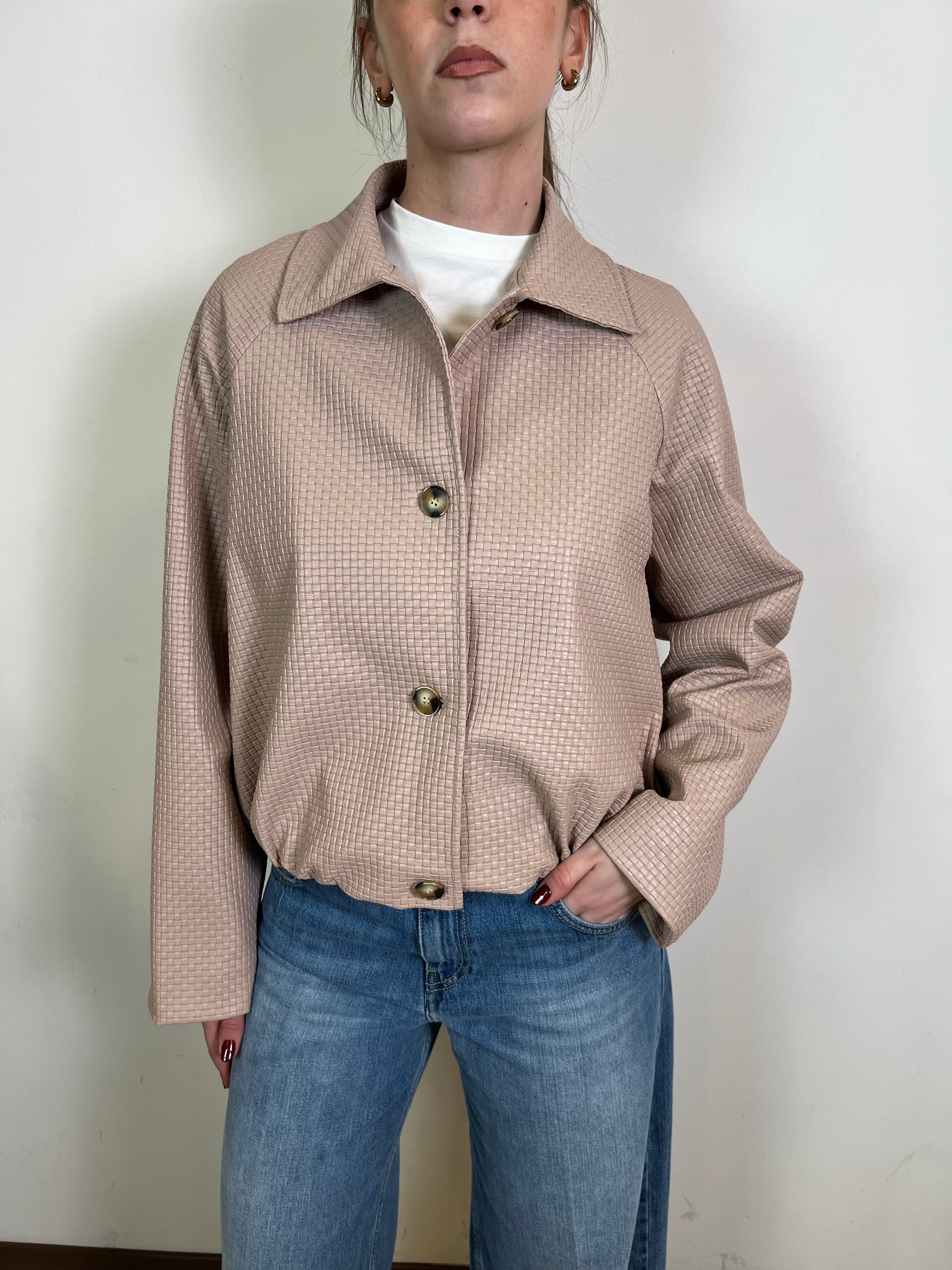 Bomber ecopelle intrecciata - Haveone