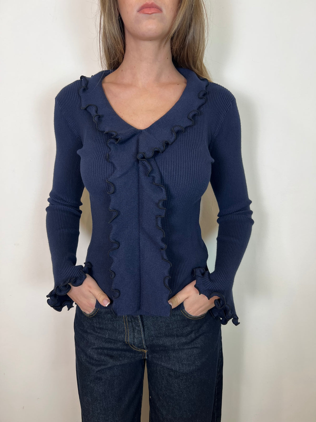Maglia scollo v rouches - Haveone