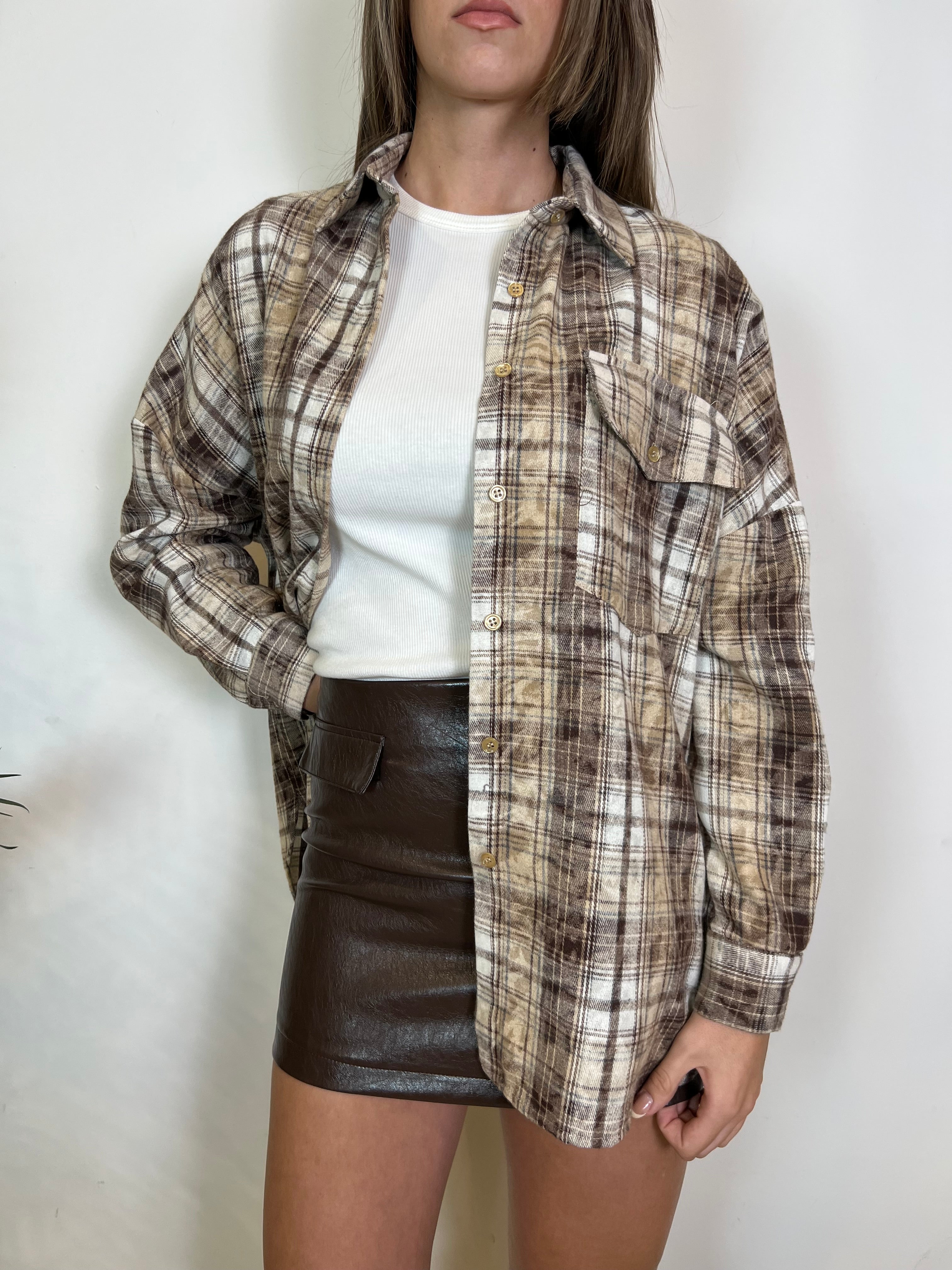 Camicia check beige - Vicolo