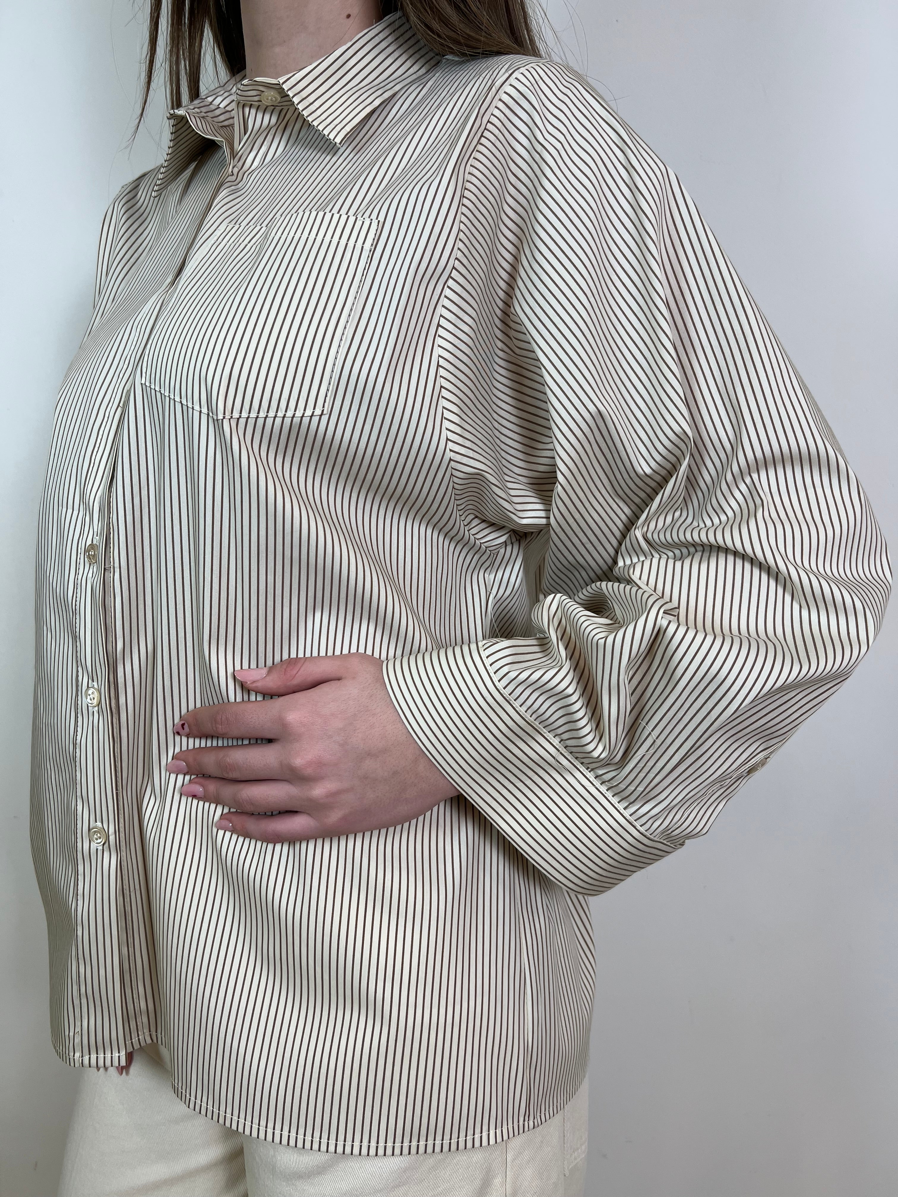 Camicia bacchettata manica over - Vicolo