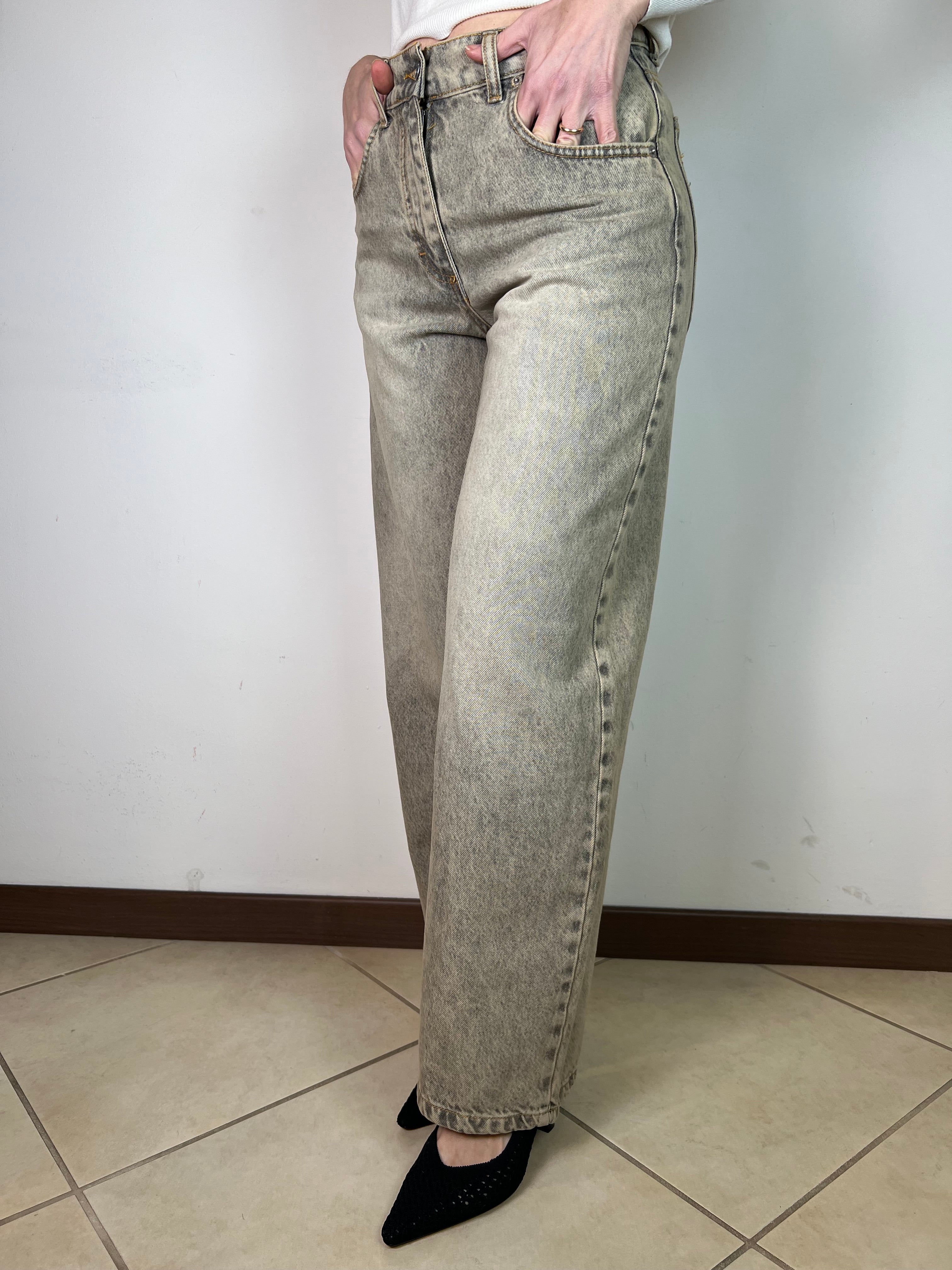 Jeans Bella beige sabbiato - Haveone