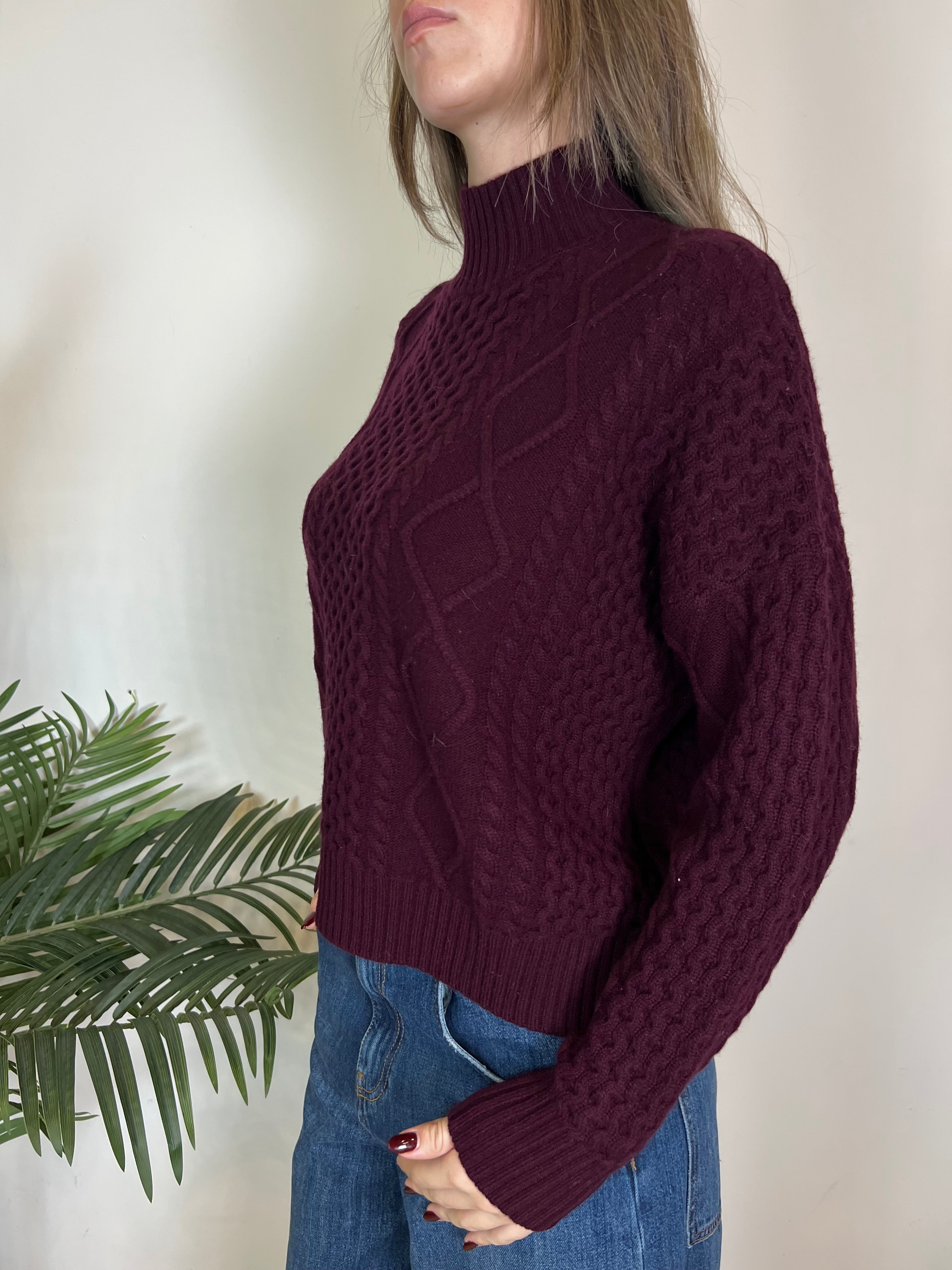 Maglia collo in piedi trecce - Vicolo