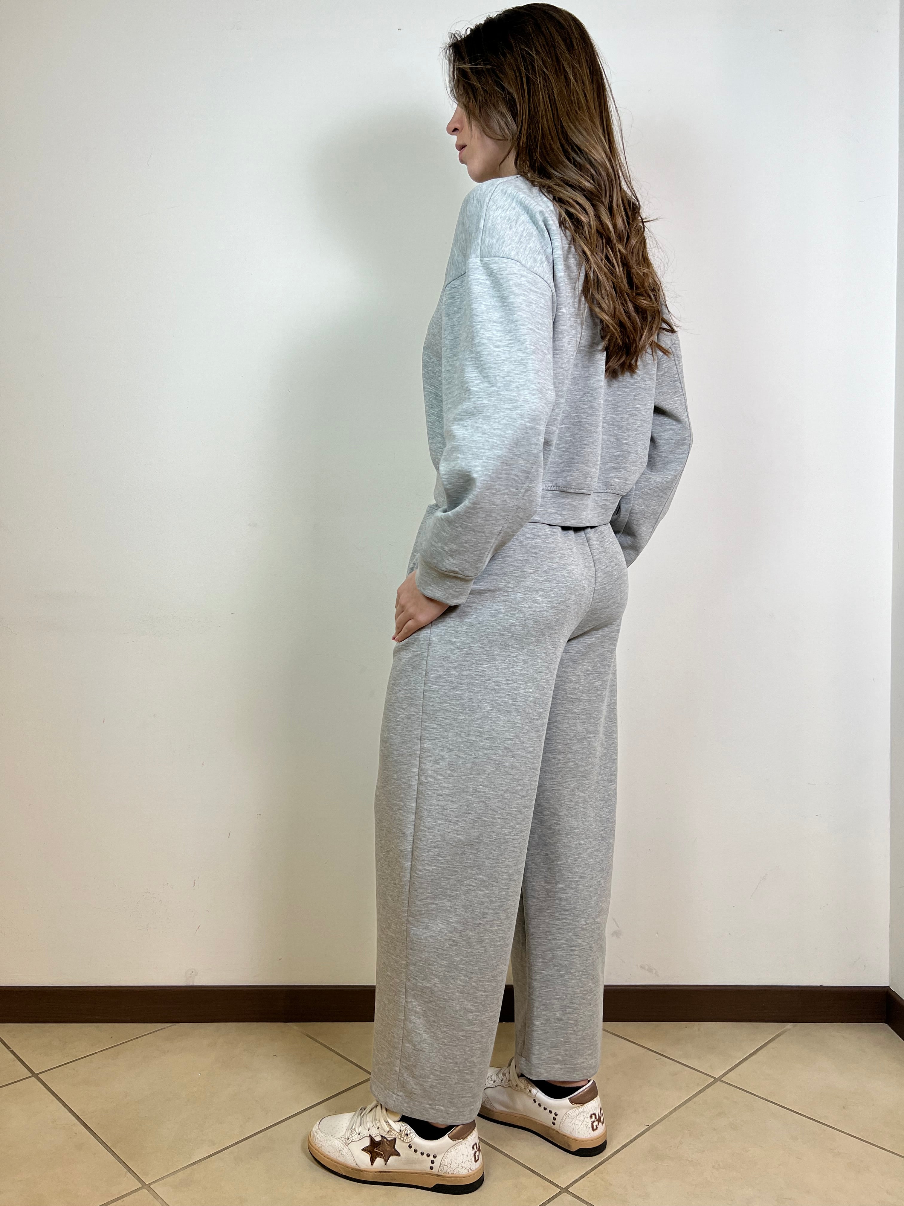 Felpa girocollo crop - Haveone