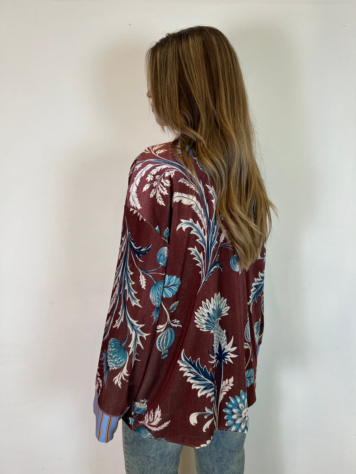 Kimono ciniglia “Nomad” bordeaux - Haveone