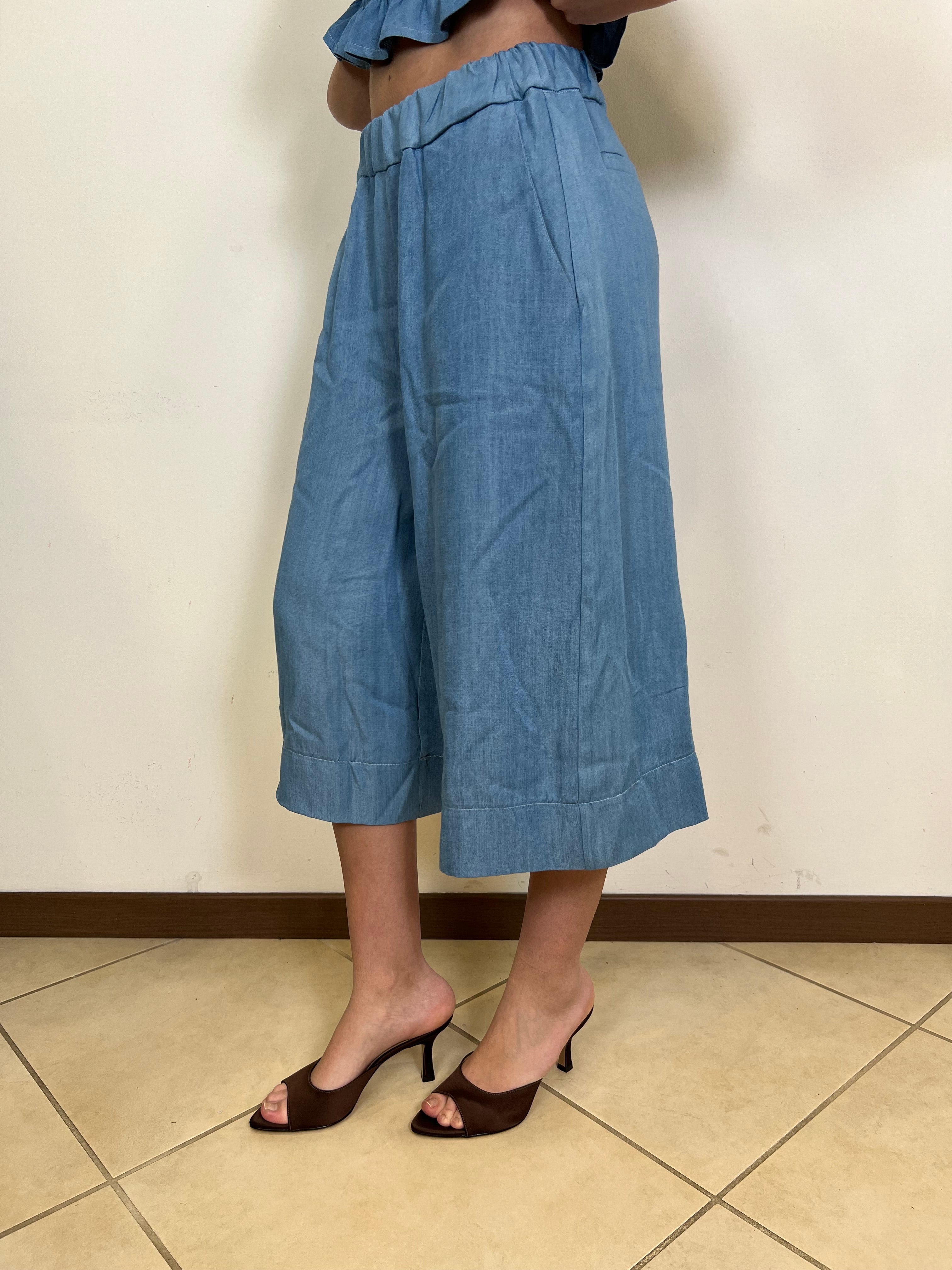 Pantalone bermuda chambray - Tensione In