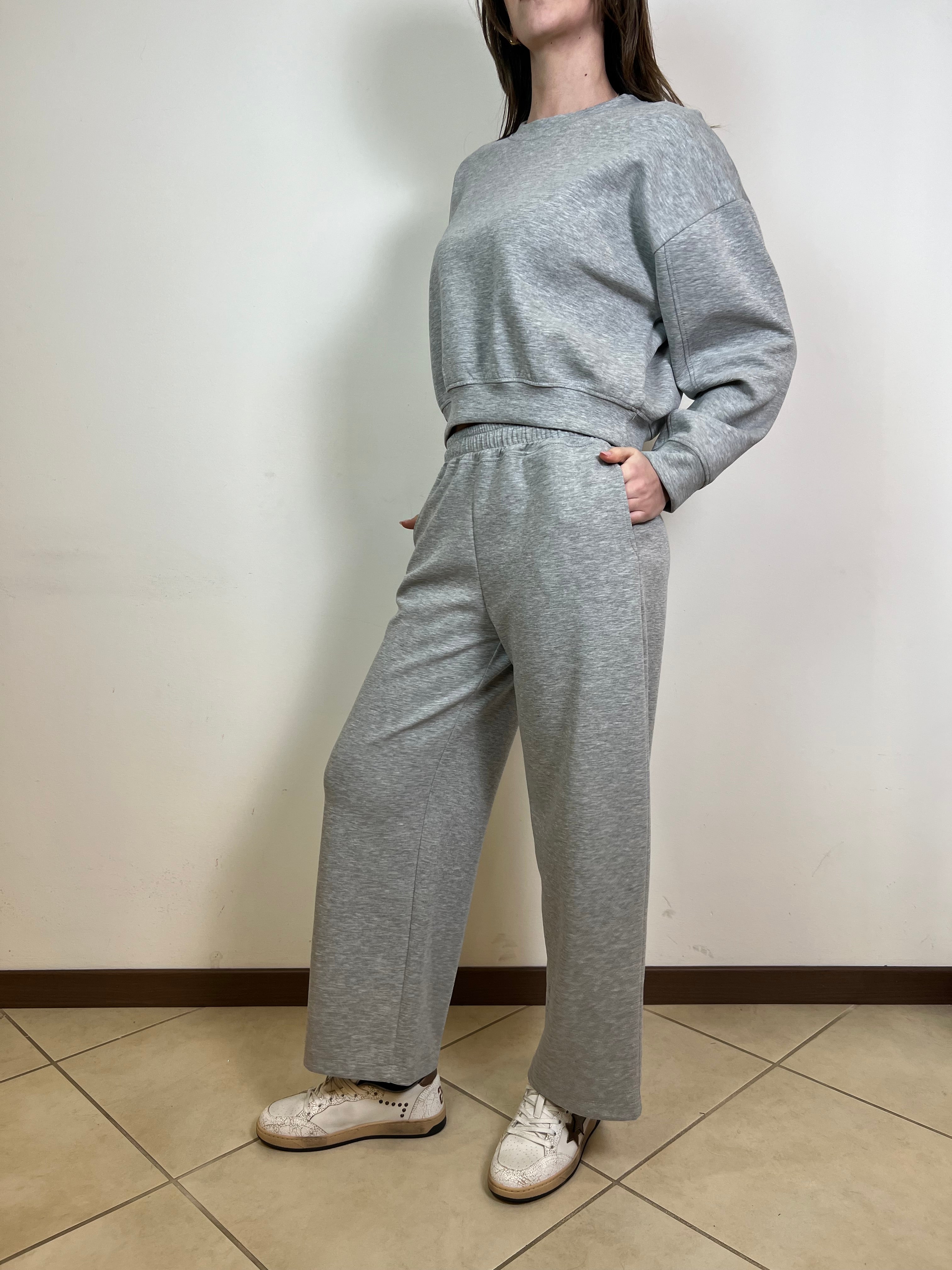 Felpa girocollo crop - Haveone