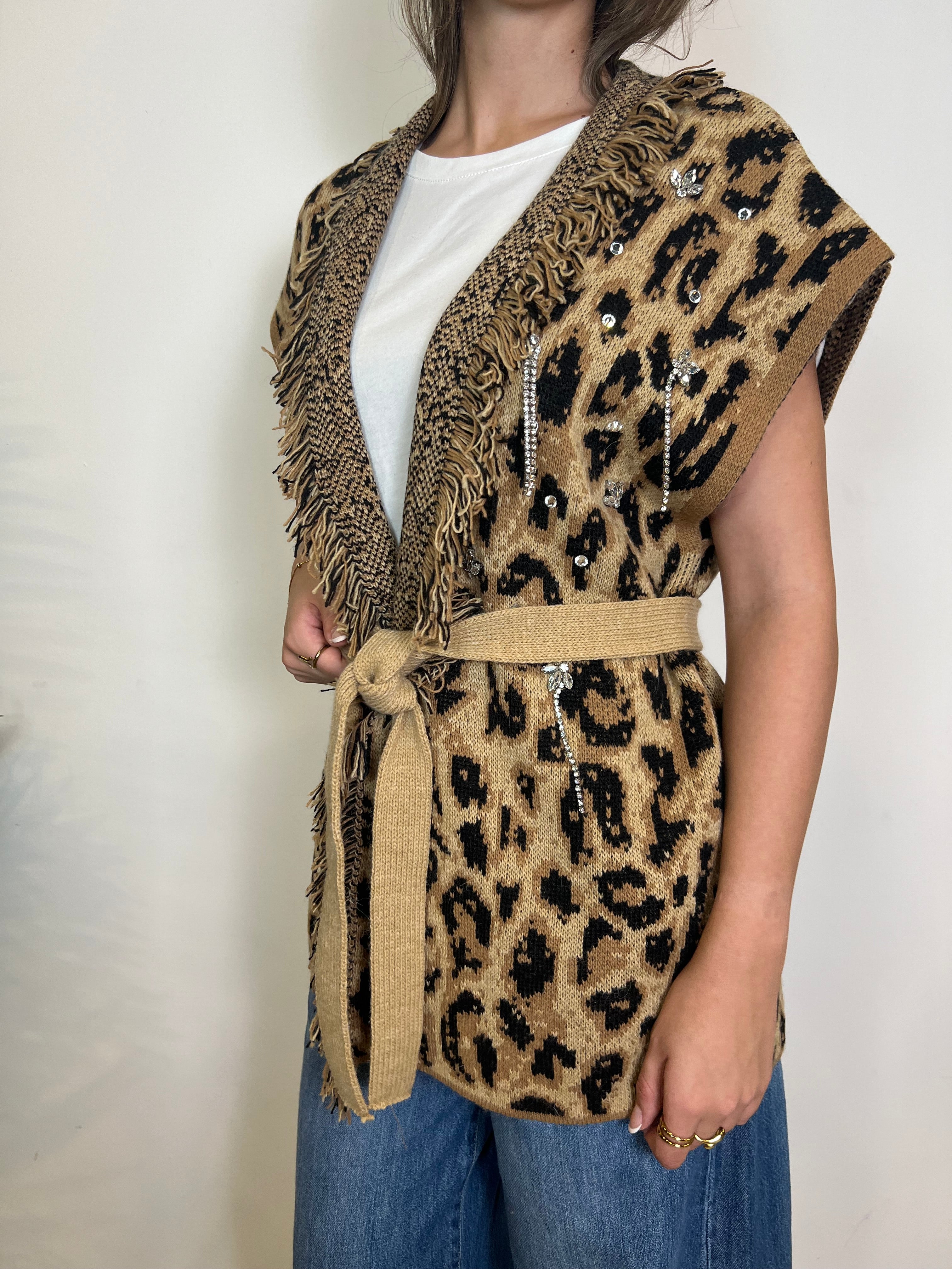Gilet maculato strass - Haveone