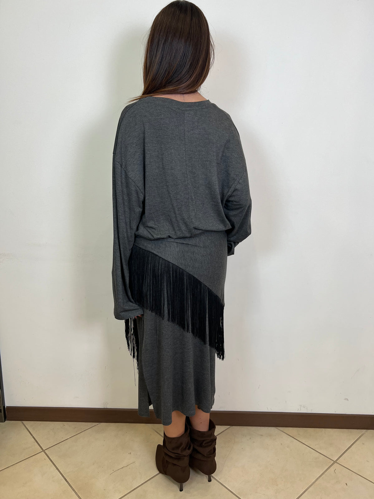 Abito midi bandana frange - Tensione In