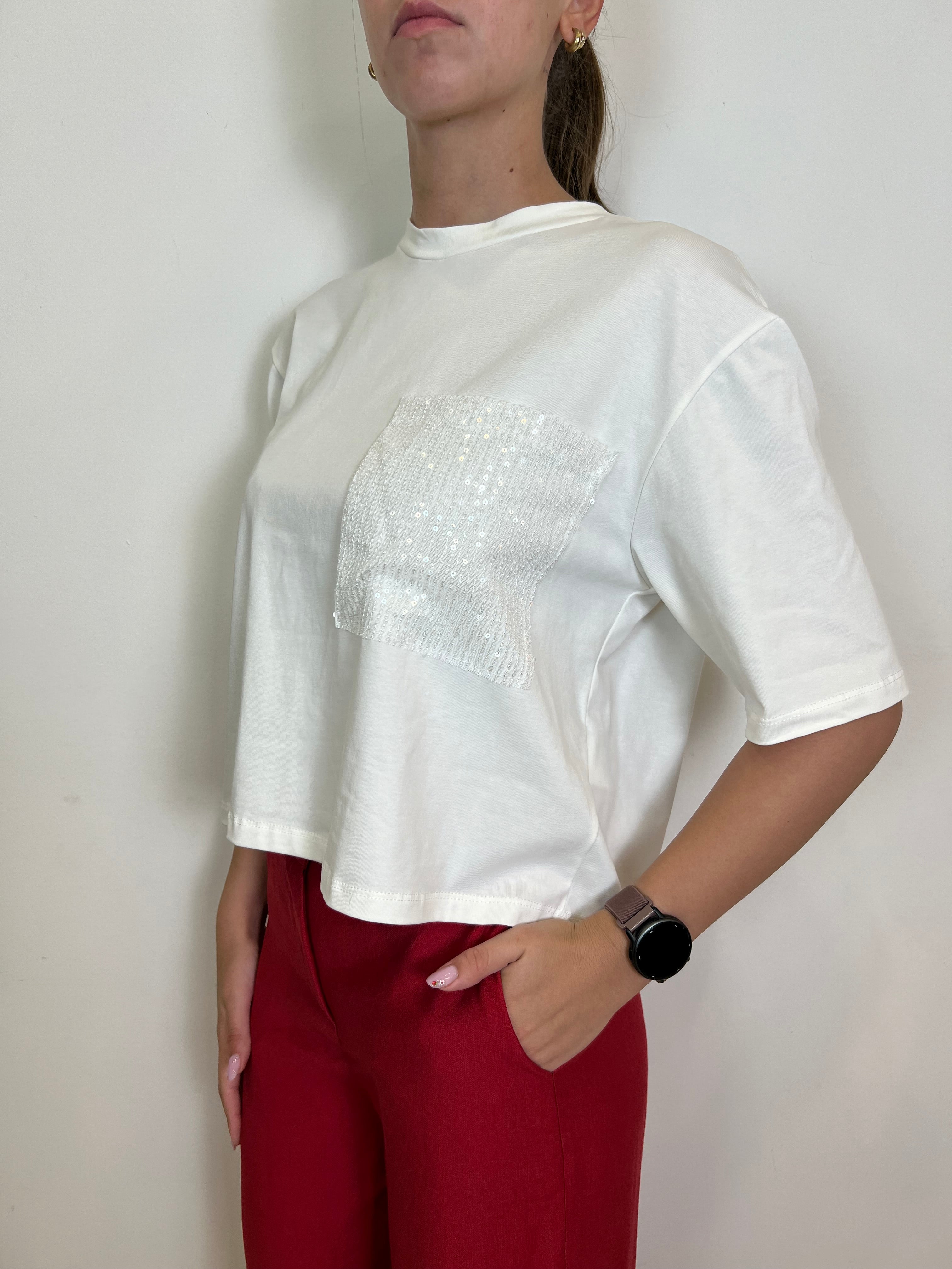 T-shirt taschino paillettes - Haveone
