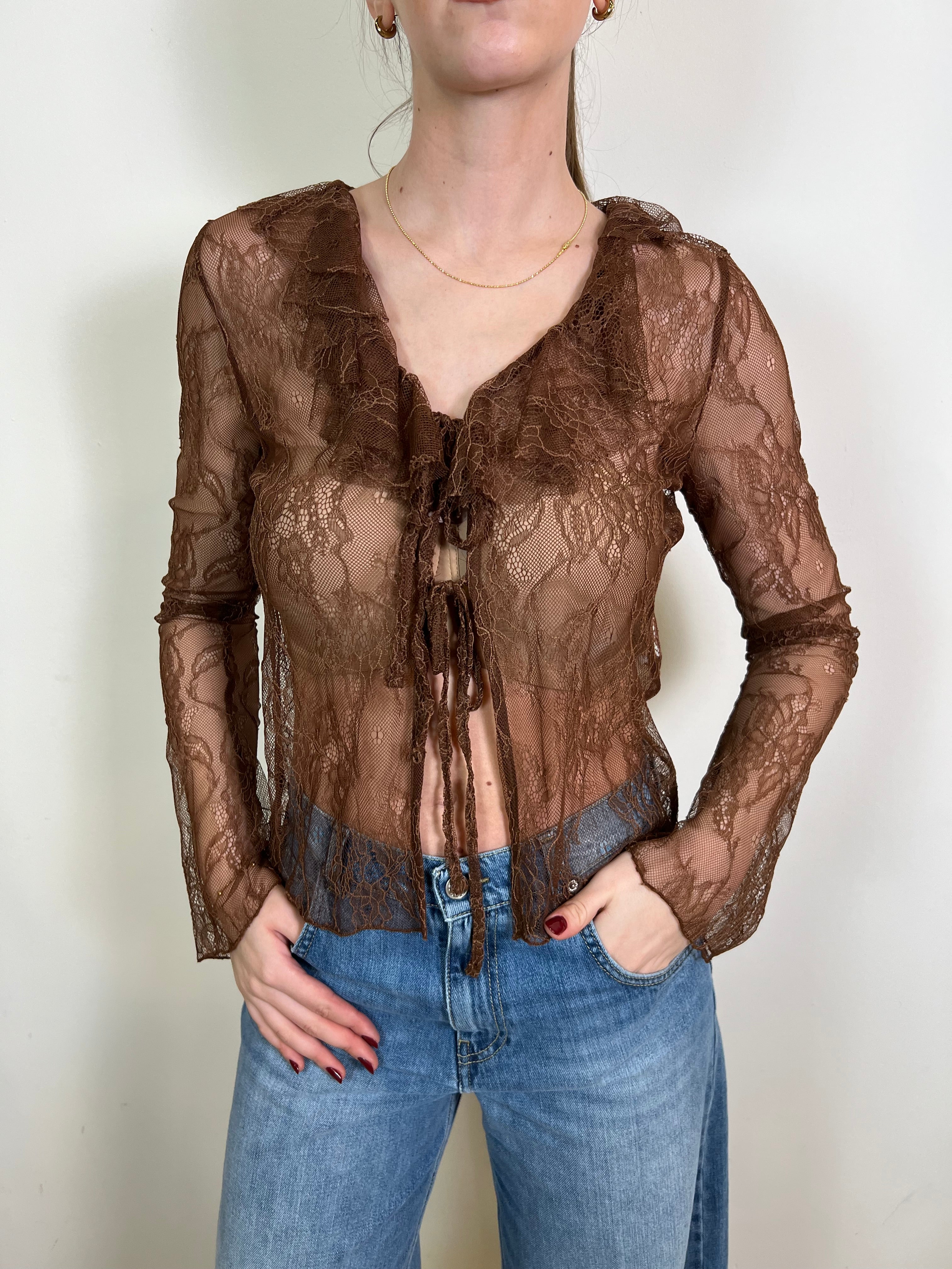 Camicia pizzo con laccetti - Vicolo