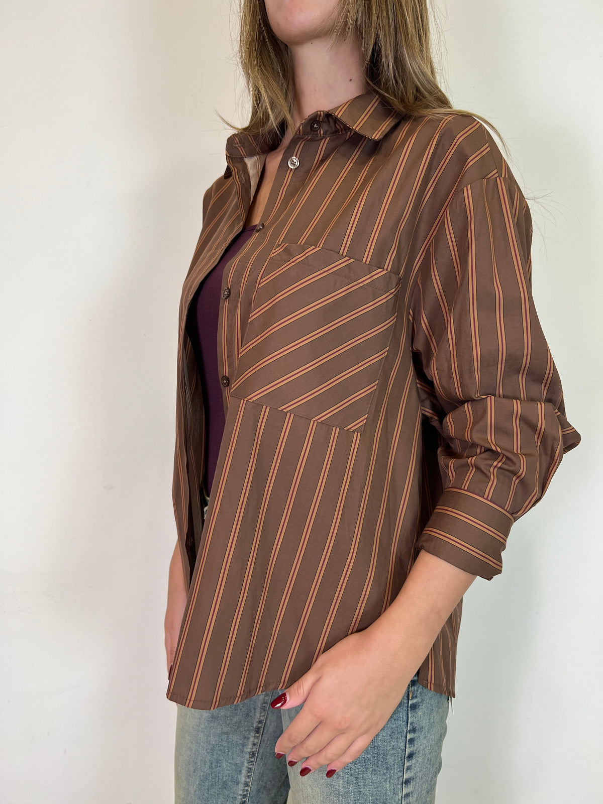 Camicia riga moro bordeaux - Haveone