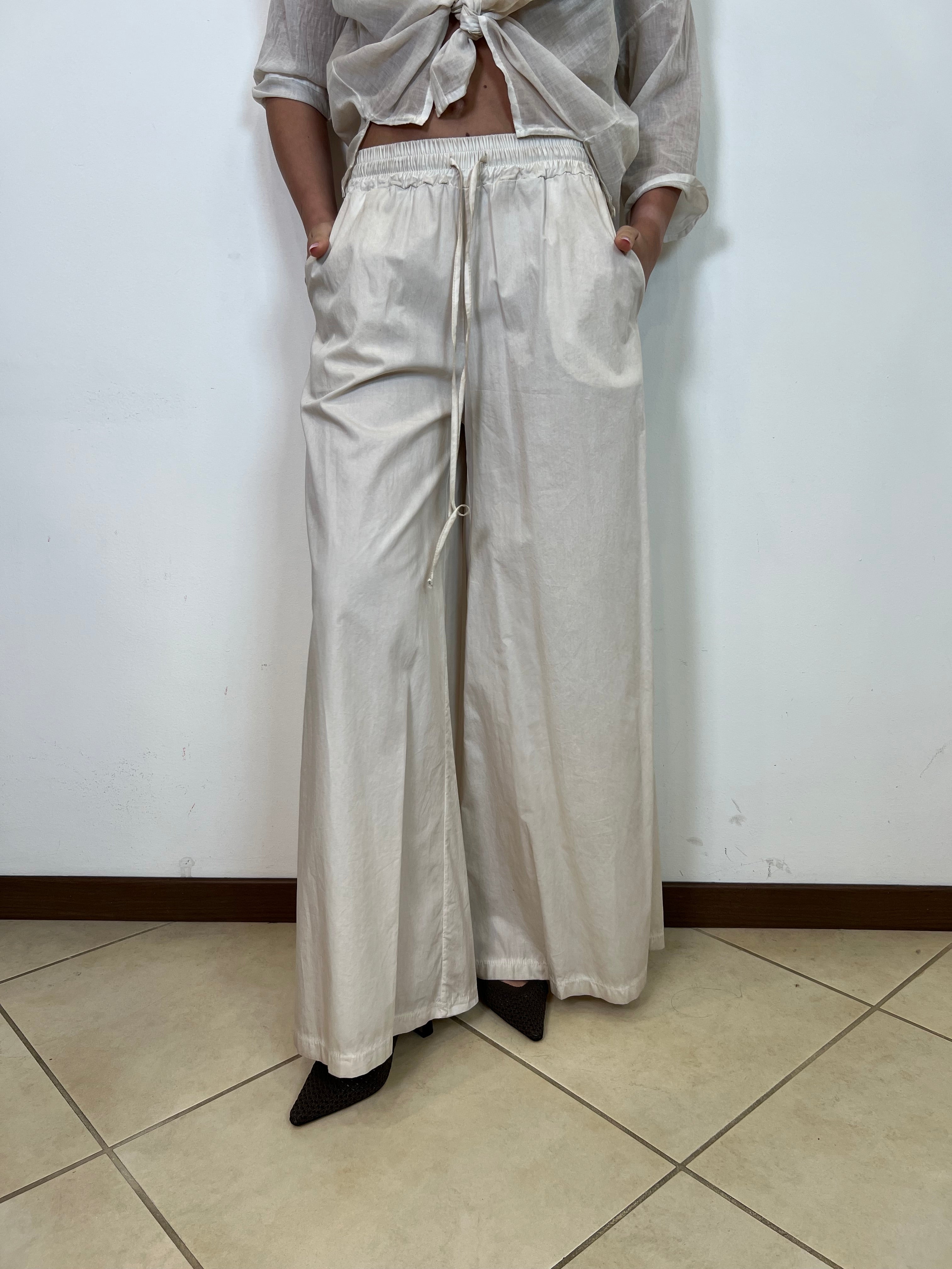 Pantalone stone largo con elastico - Haveone
