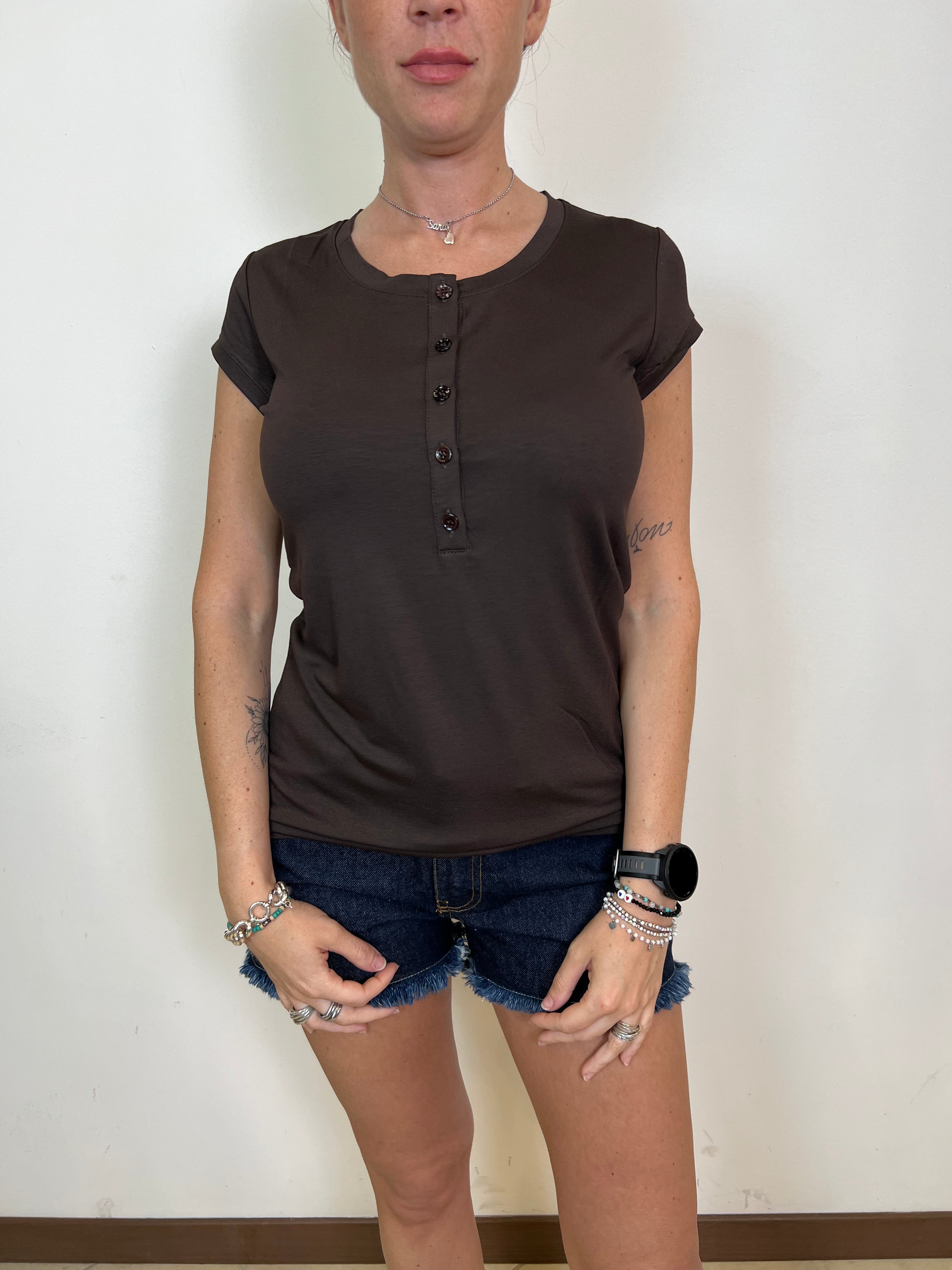 T-shirt serafino viscosa - Vicolo