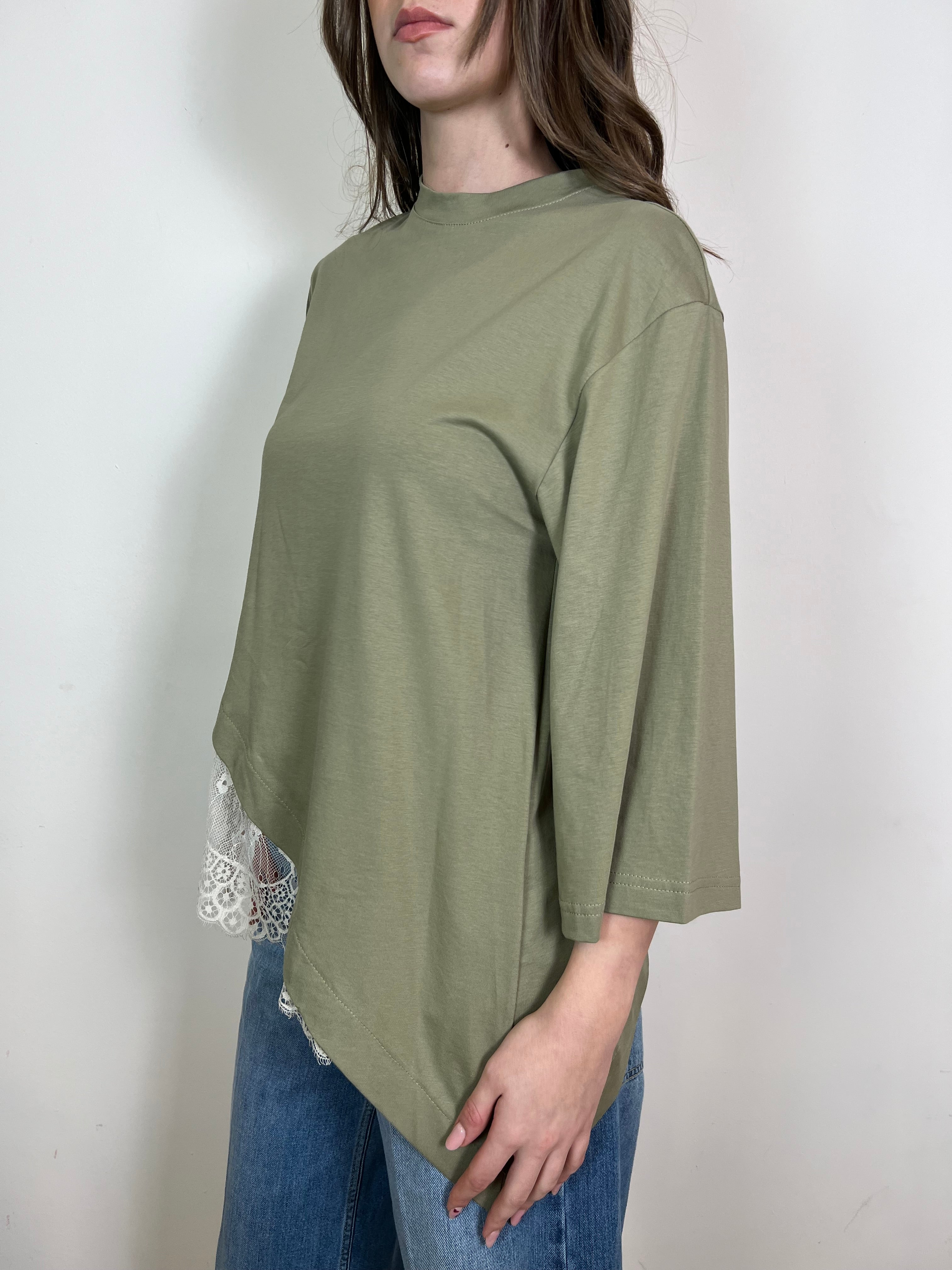 T-shirt over asimmetrica pizzo - Haveone