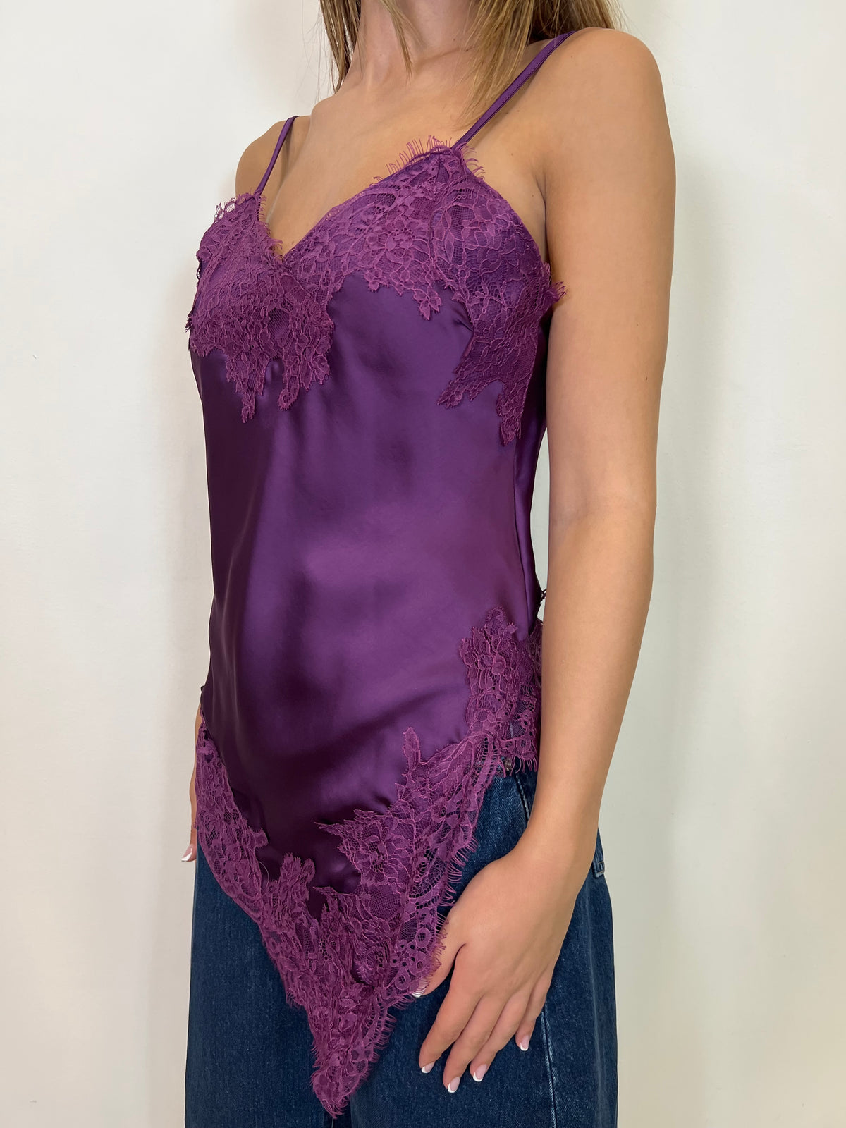 Canotta lingerie asimmetrica - Haveone