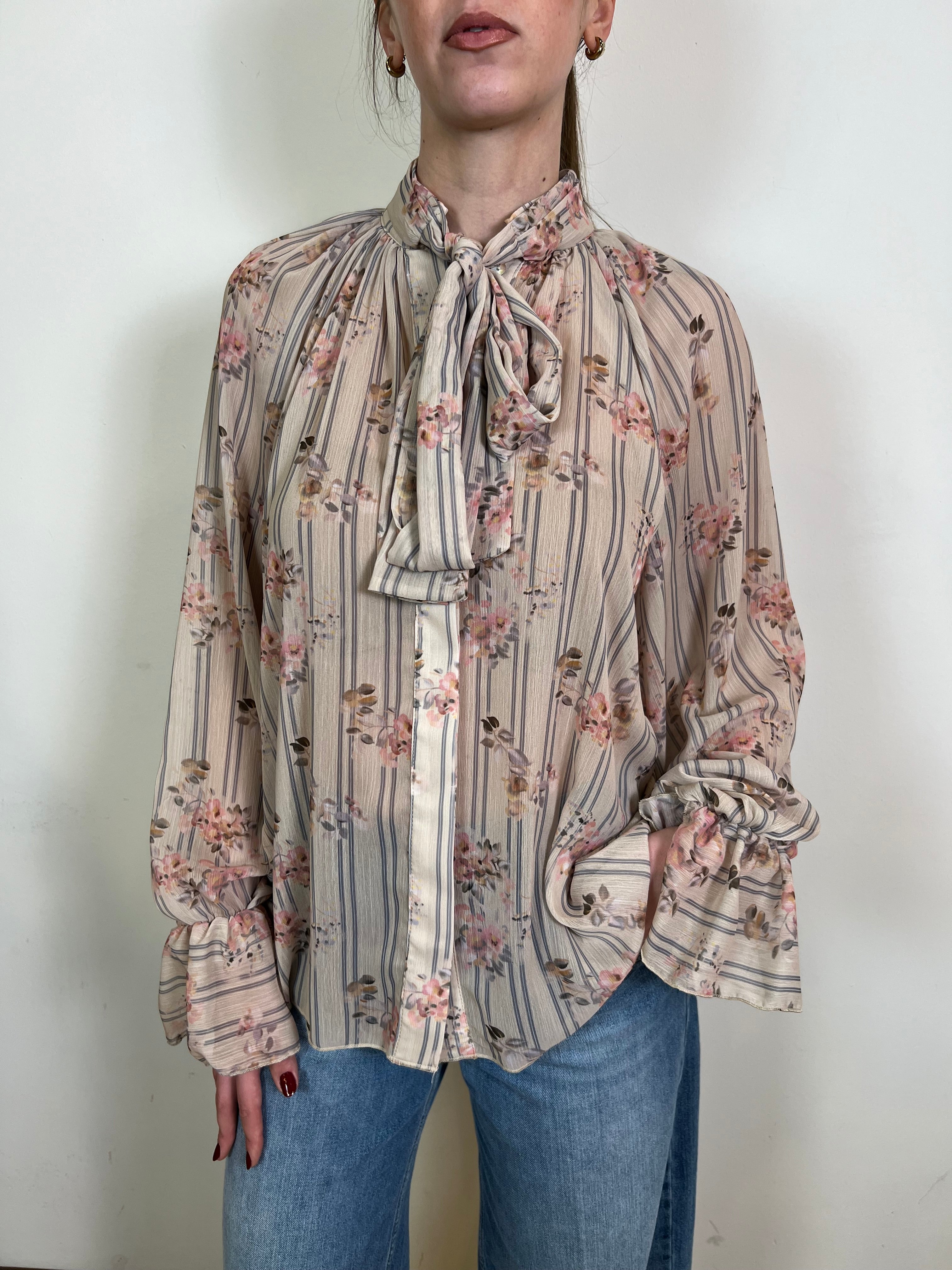 Camicia fiori con fiocco - Haveone