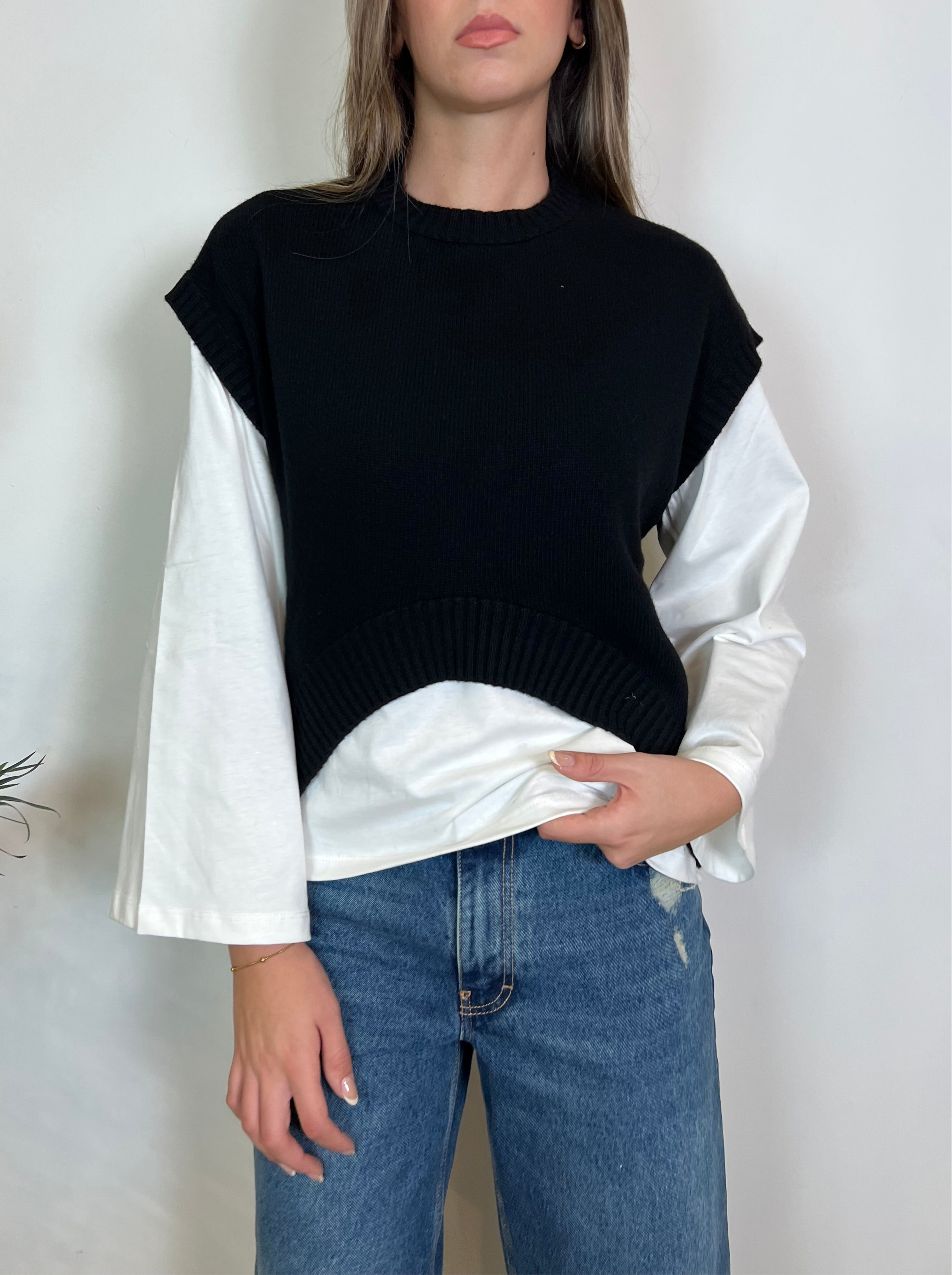 Gilet stondato in maglia - Vicolo