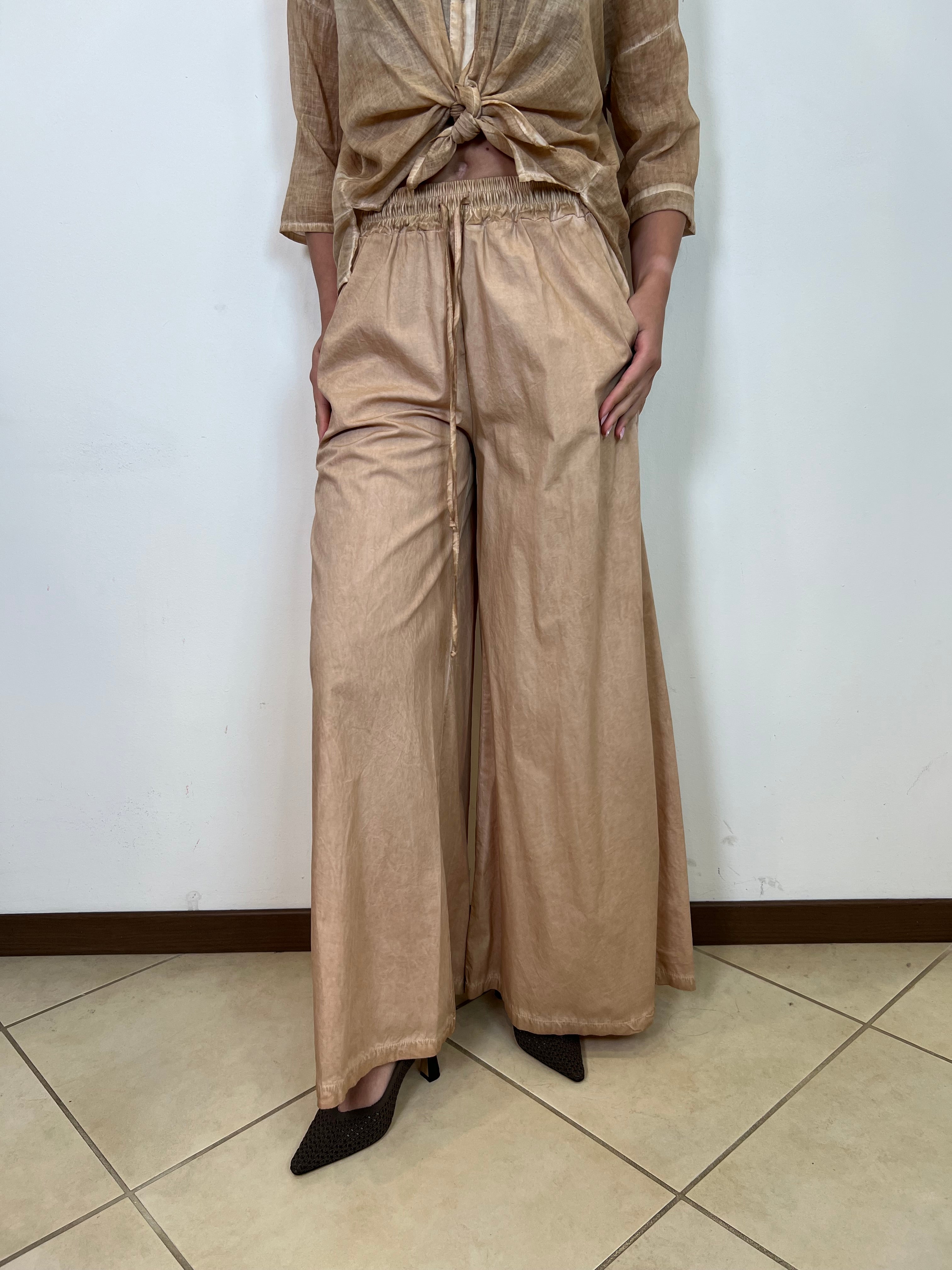 Pantalone stone largo con elastico - Haveone