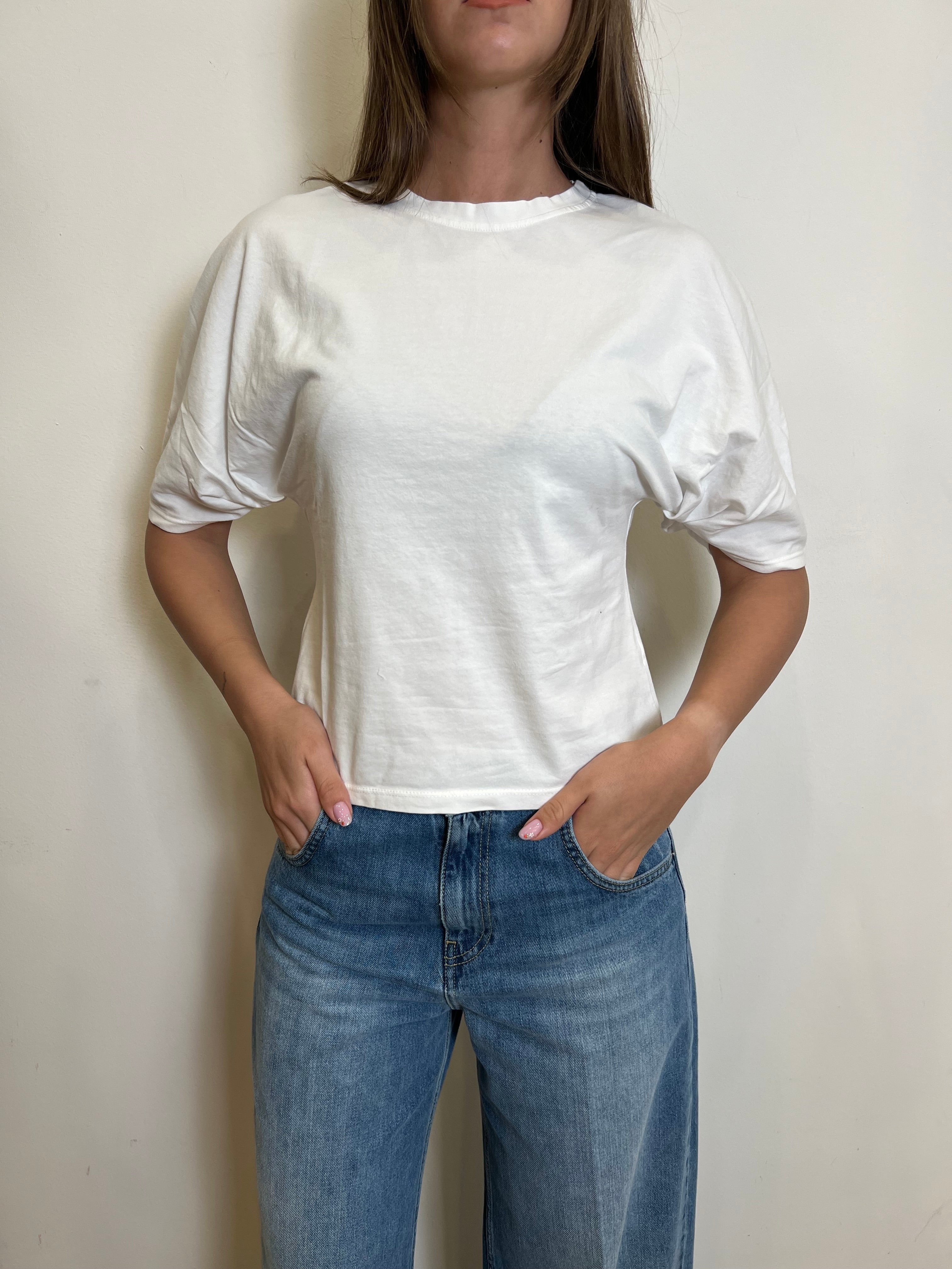 T-shirt avvitata manica sbuffetto - Haveone