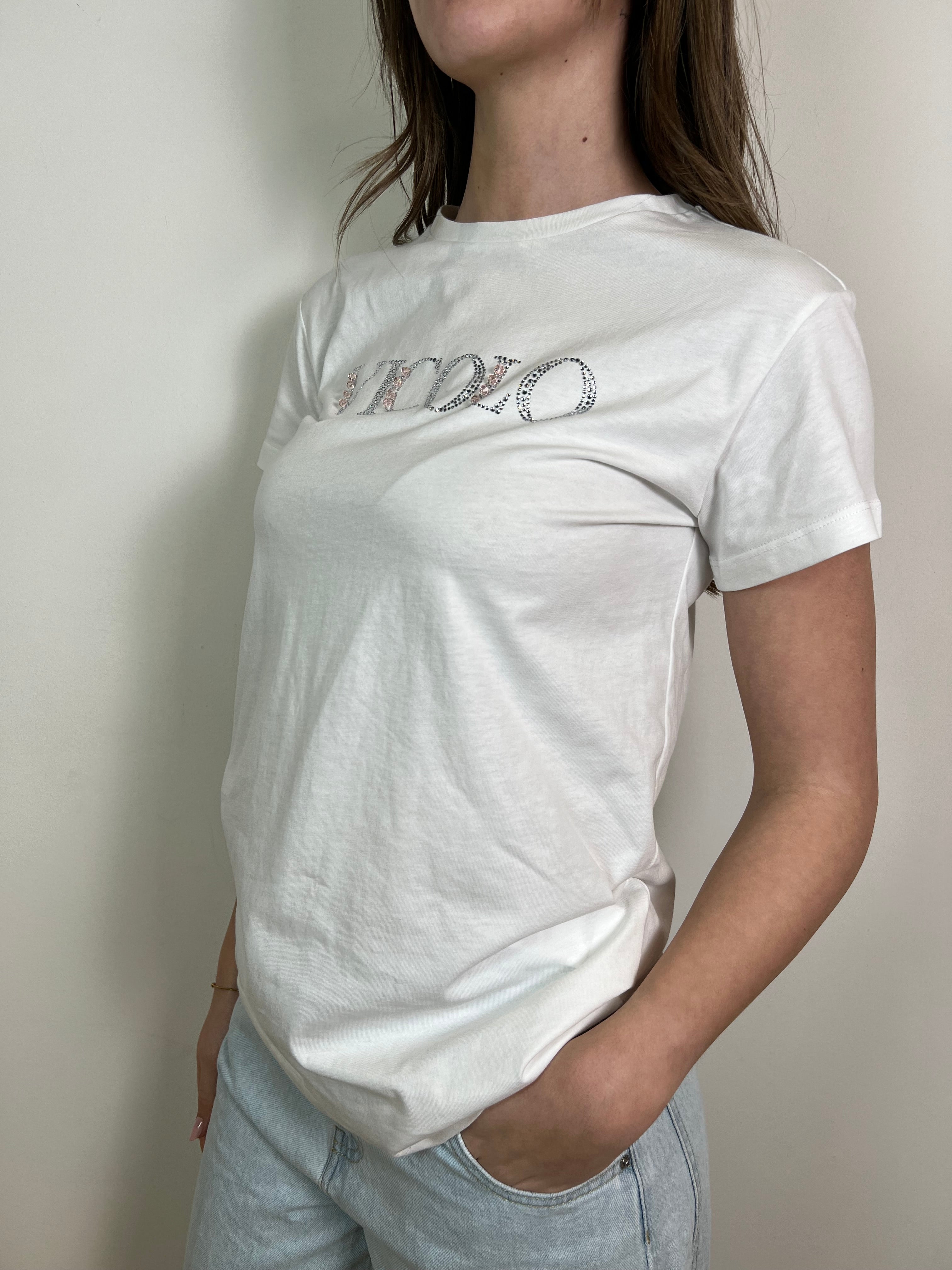 T-shirt scritta vicolo strass - Vicolo