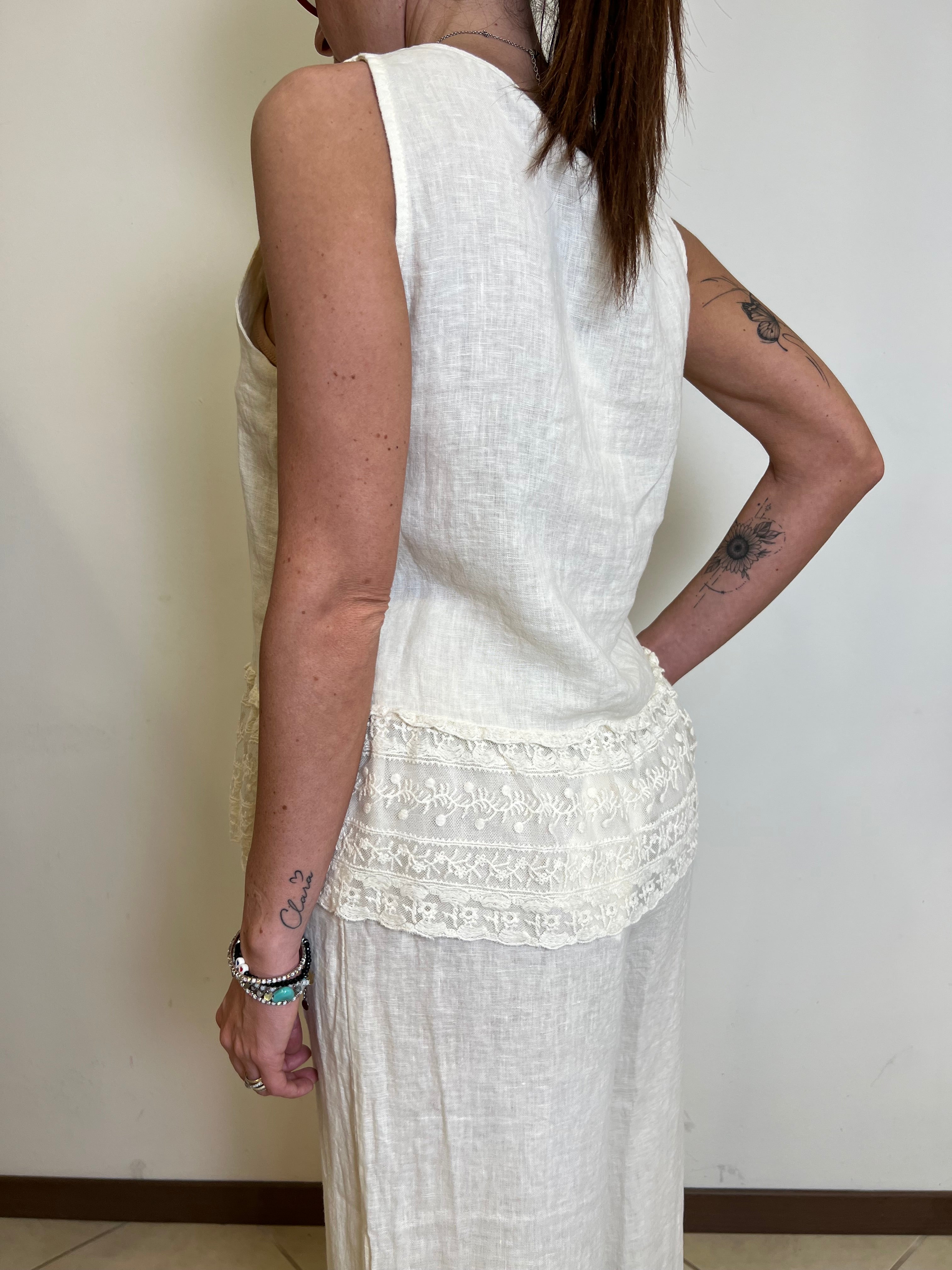 Gilet lino balza pizzo - Haveone