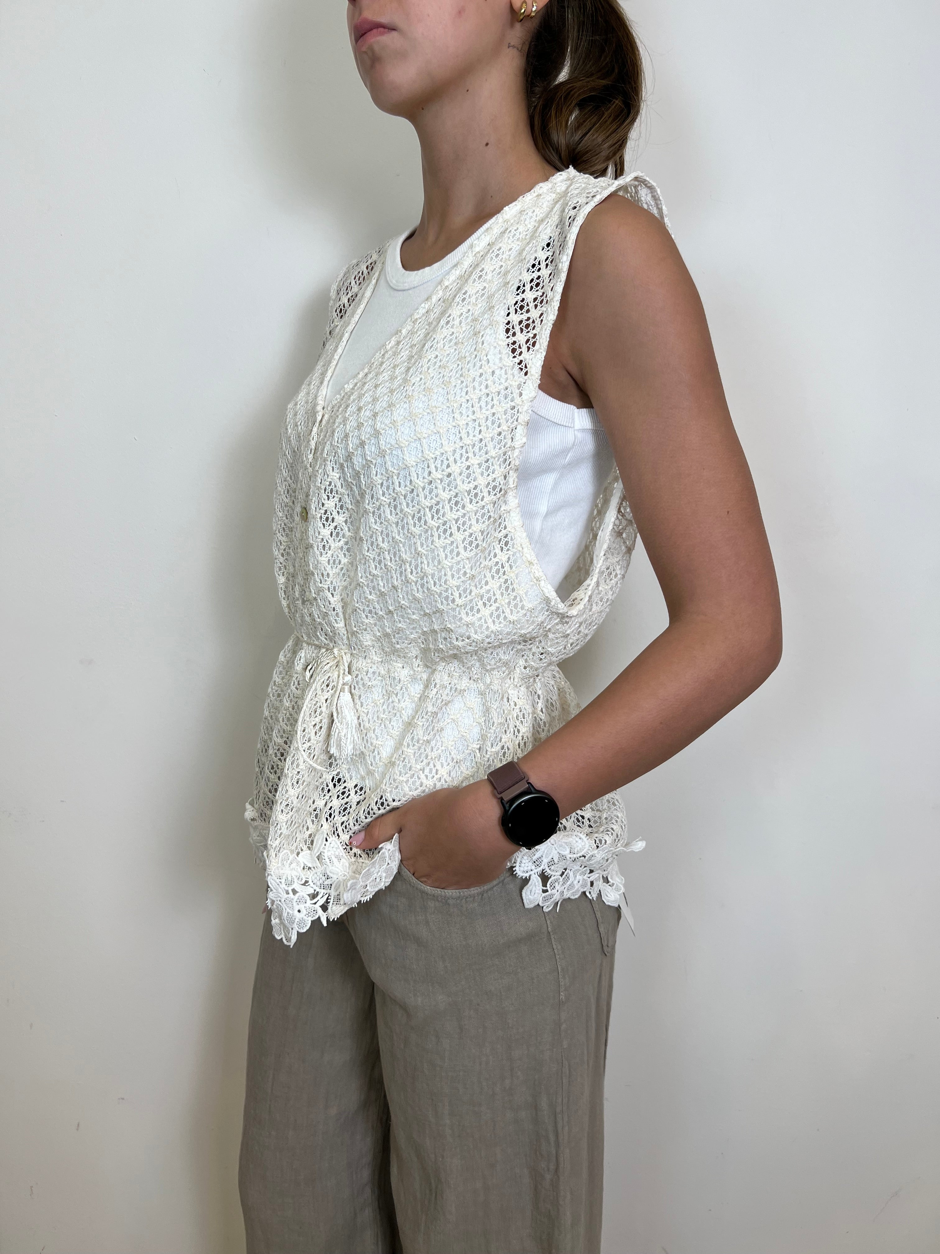 Gilet rete e pizzo - Haveone