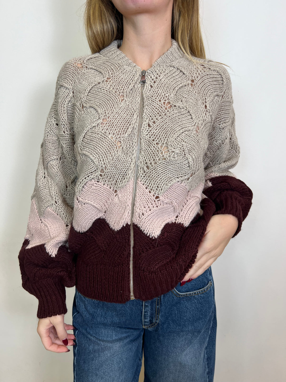 Cardigan bomber tre colori - Haveone