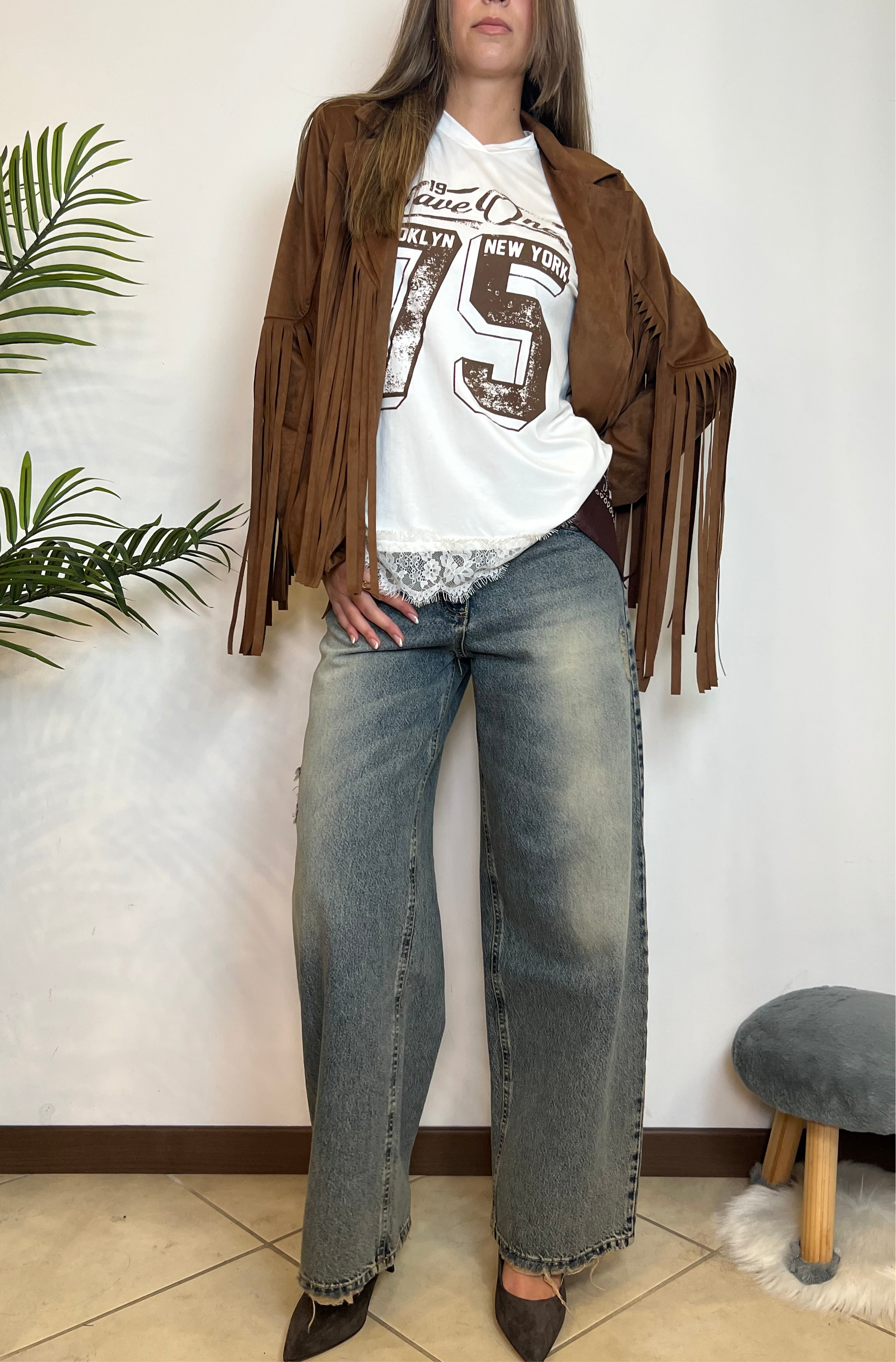 Giacca ecodainetto frange - TensioneIn