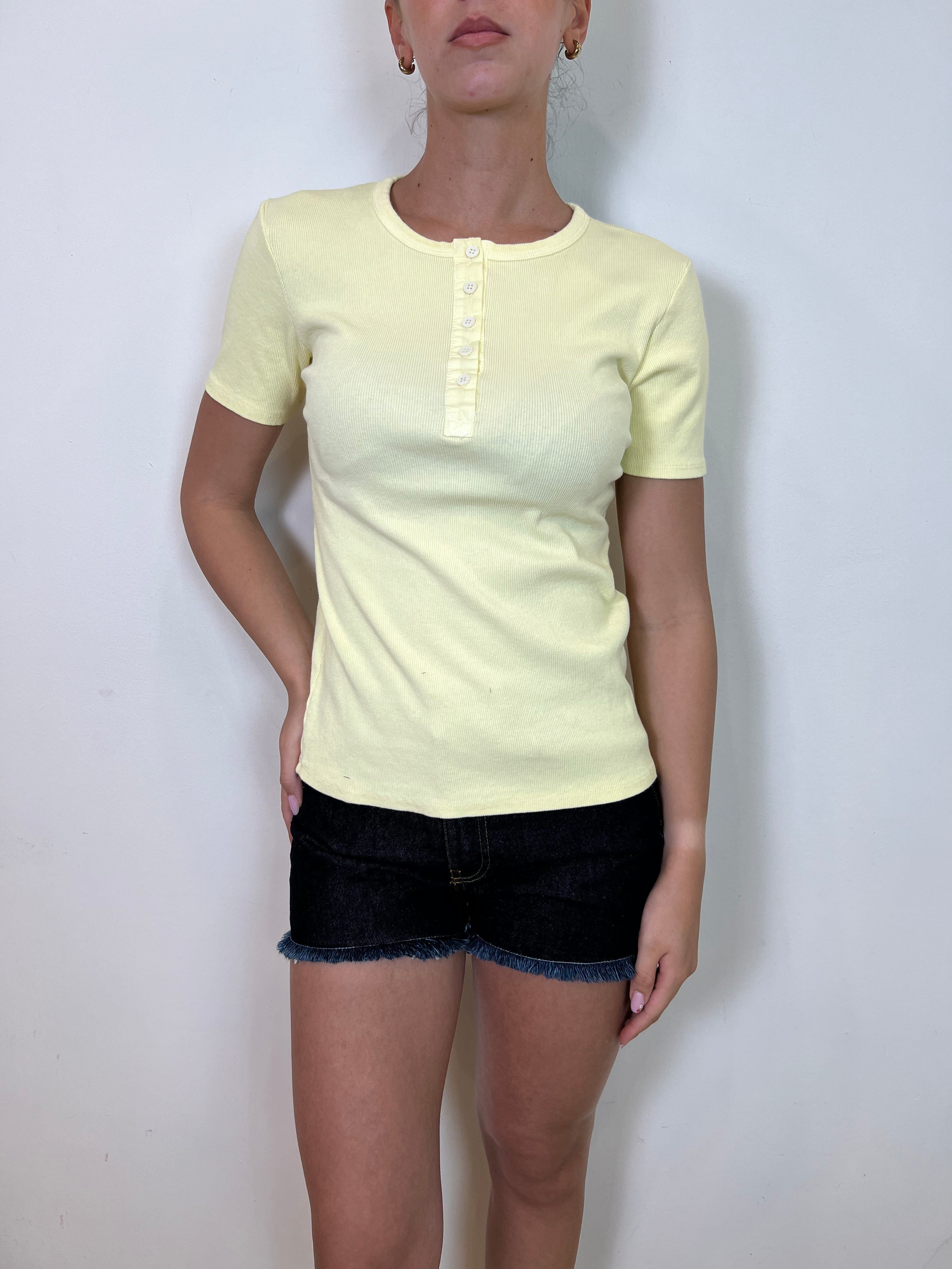 T-shirt serafino costina girocollo - Tensione In