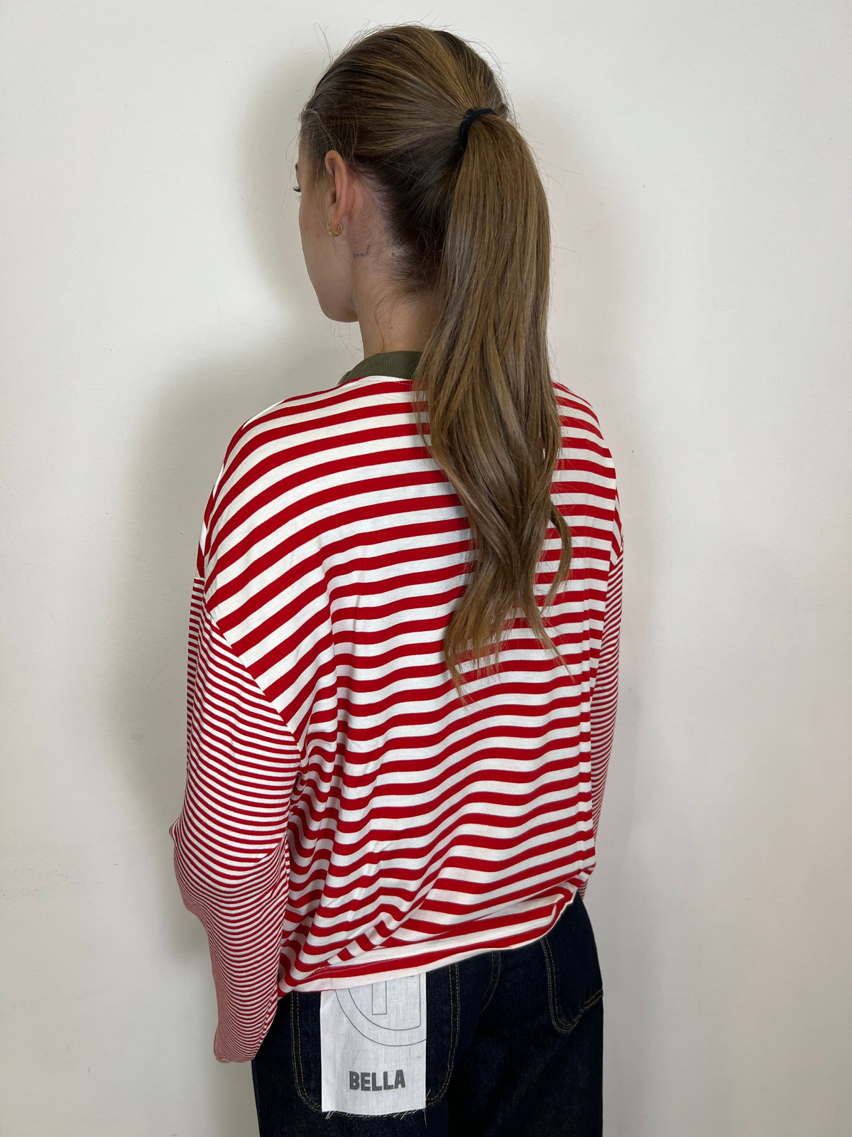 T-shirt righe collo contrasto - Haveone