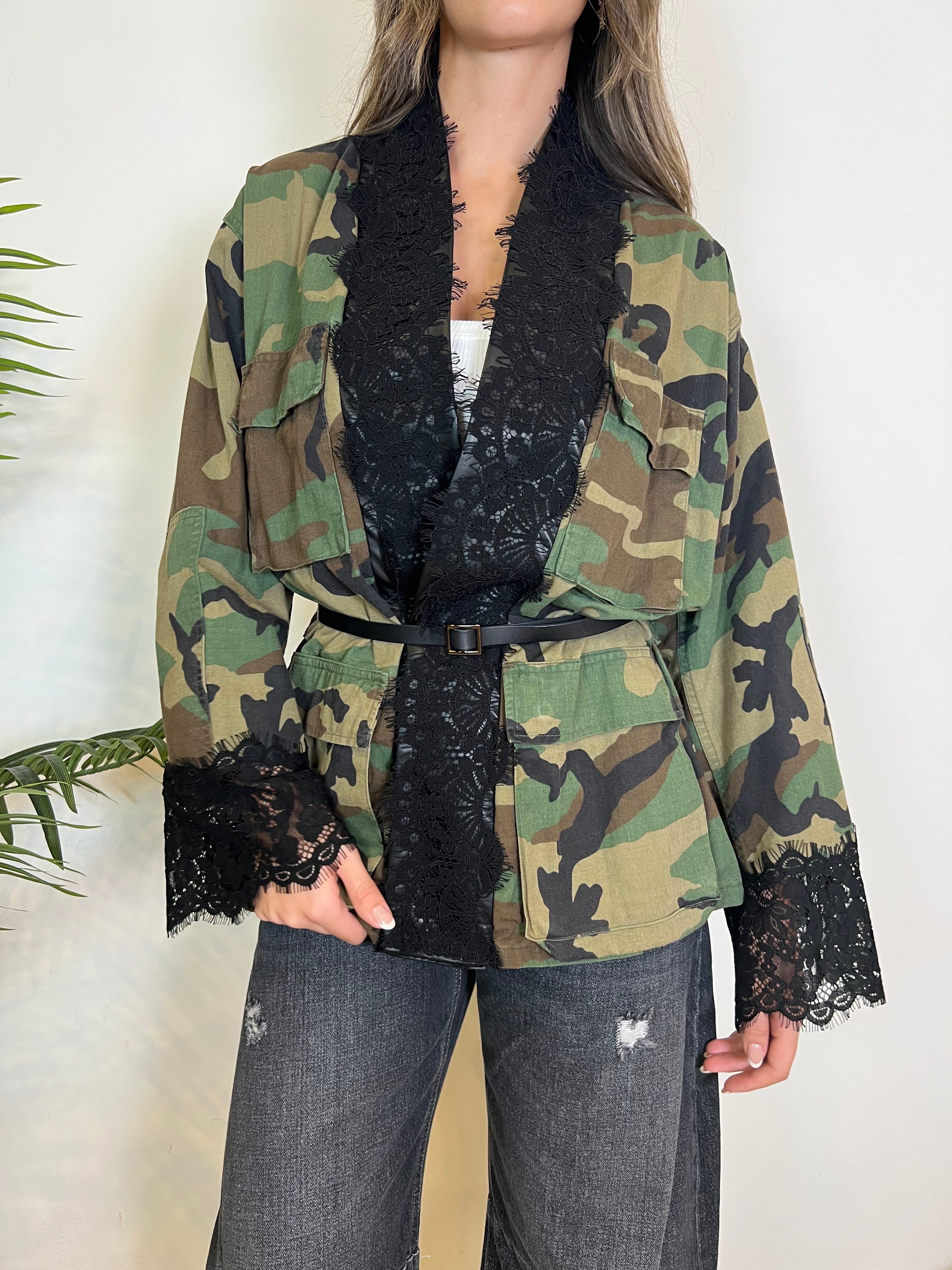 Giacca sahariana camu e pizzo - TensioneIn