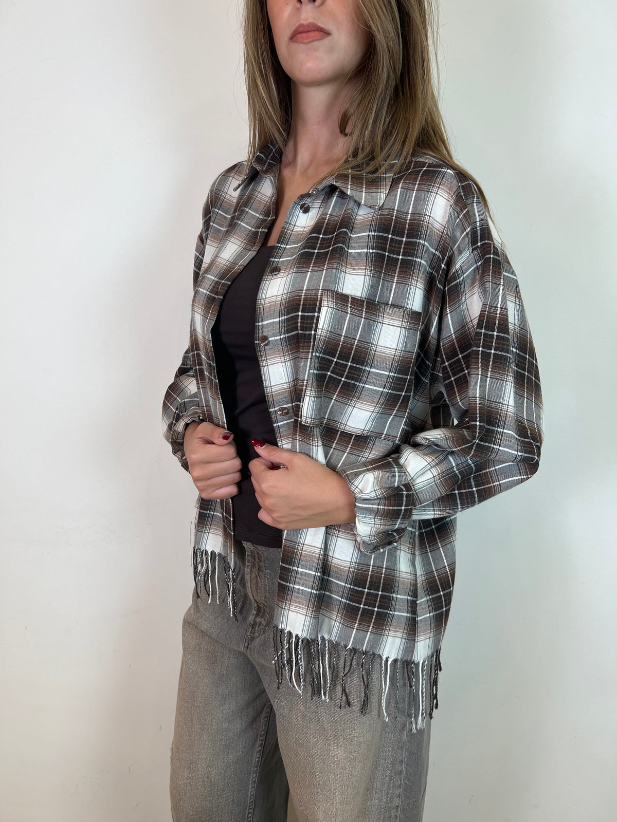 Camicia check con frange - Tensione In