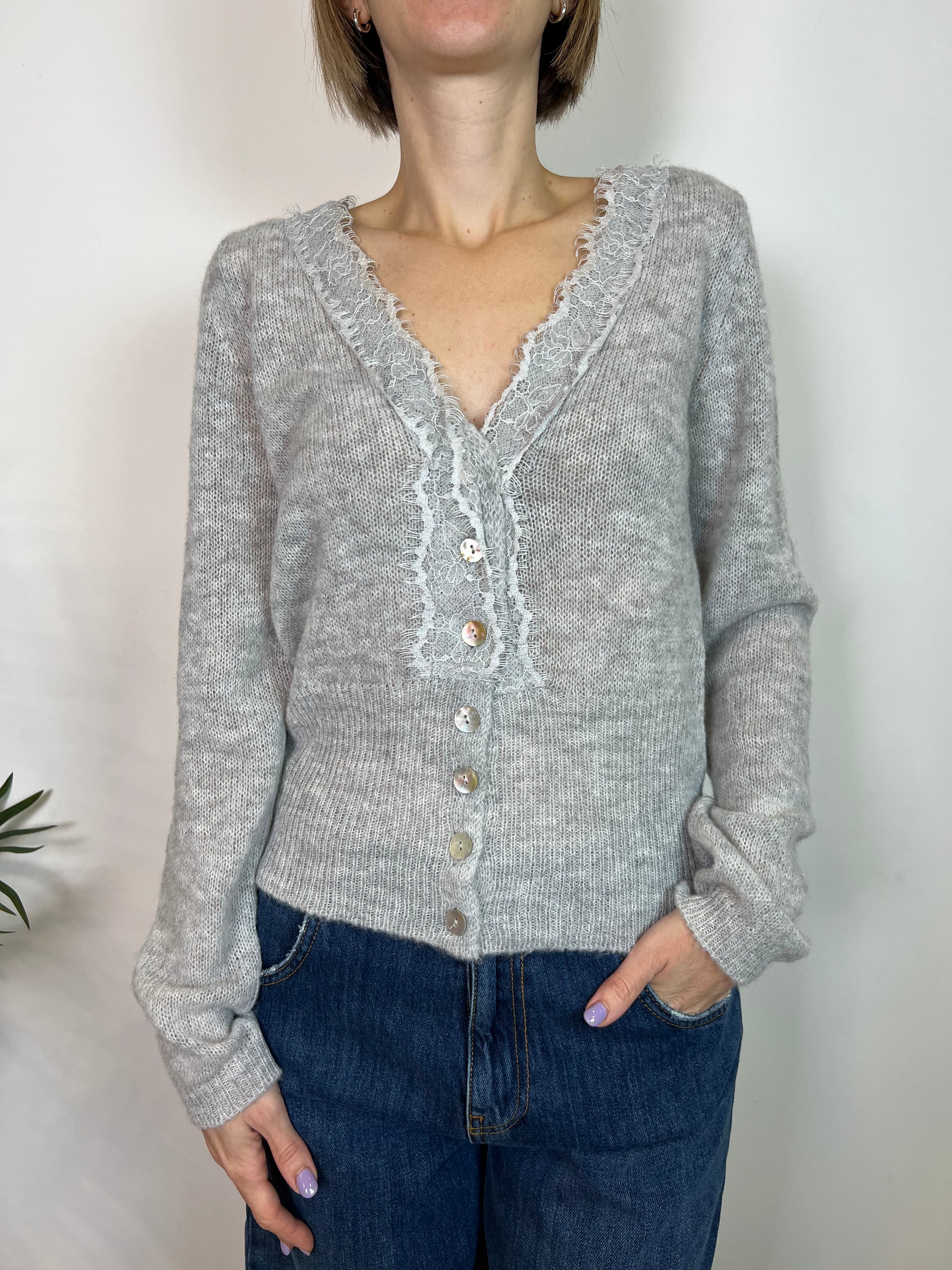 Cardigan scollo v pizzo - Haveone