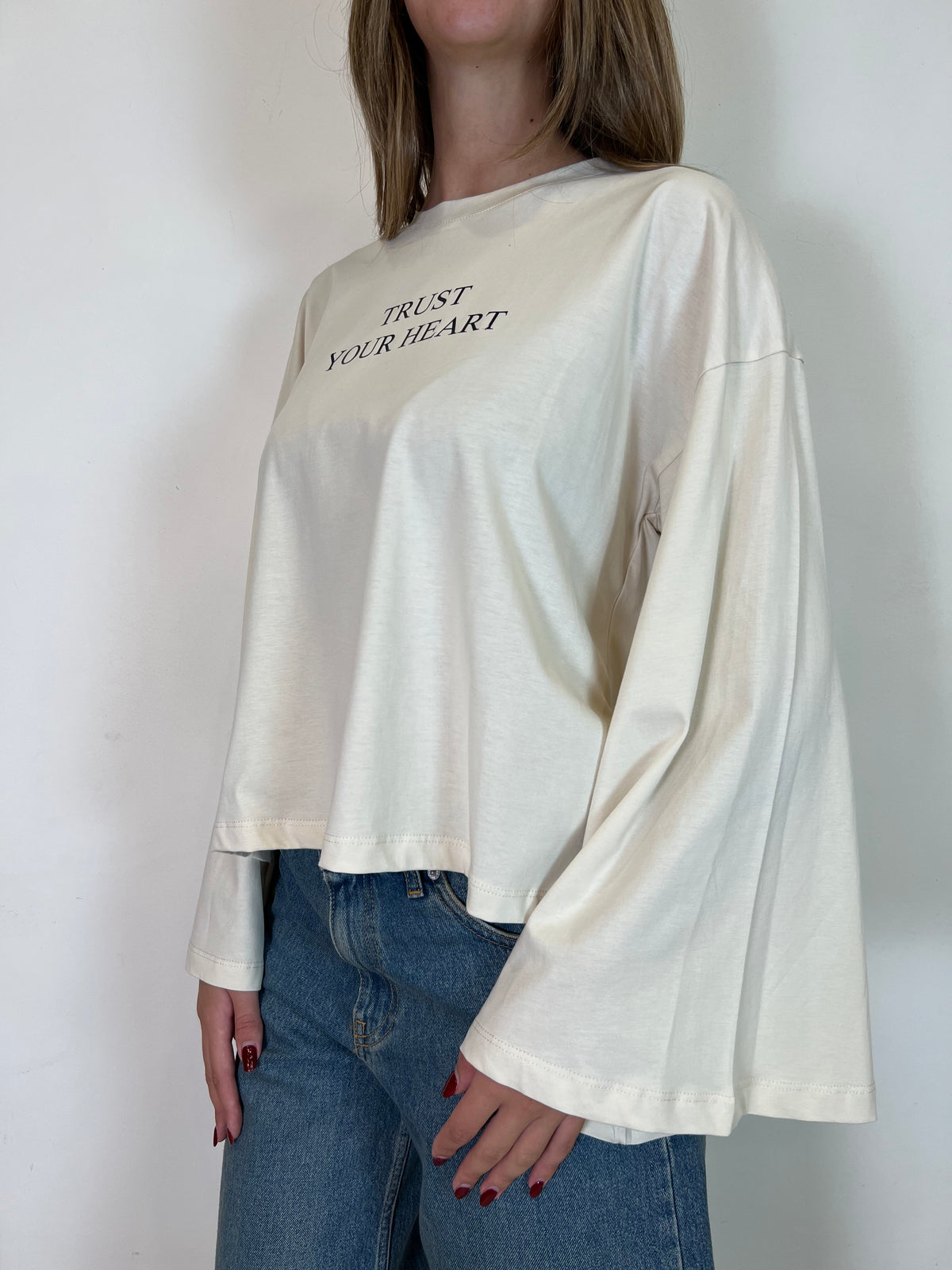 T-shirt manica ampia trust your heart tigri dietro - Vicolo