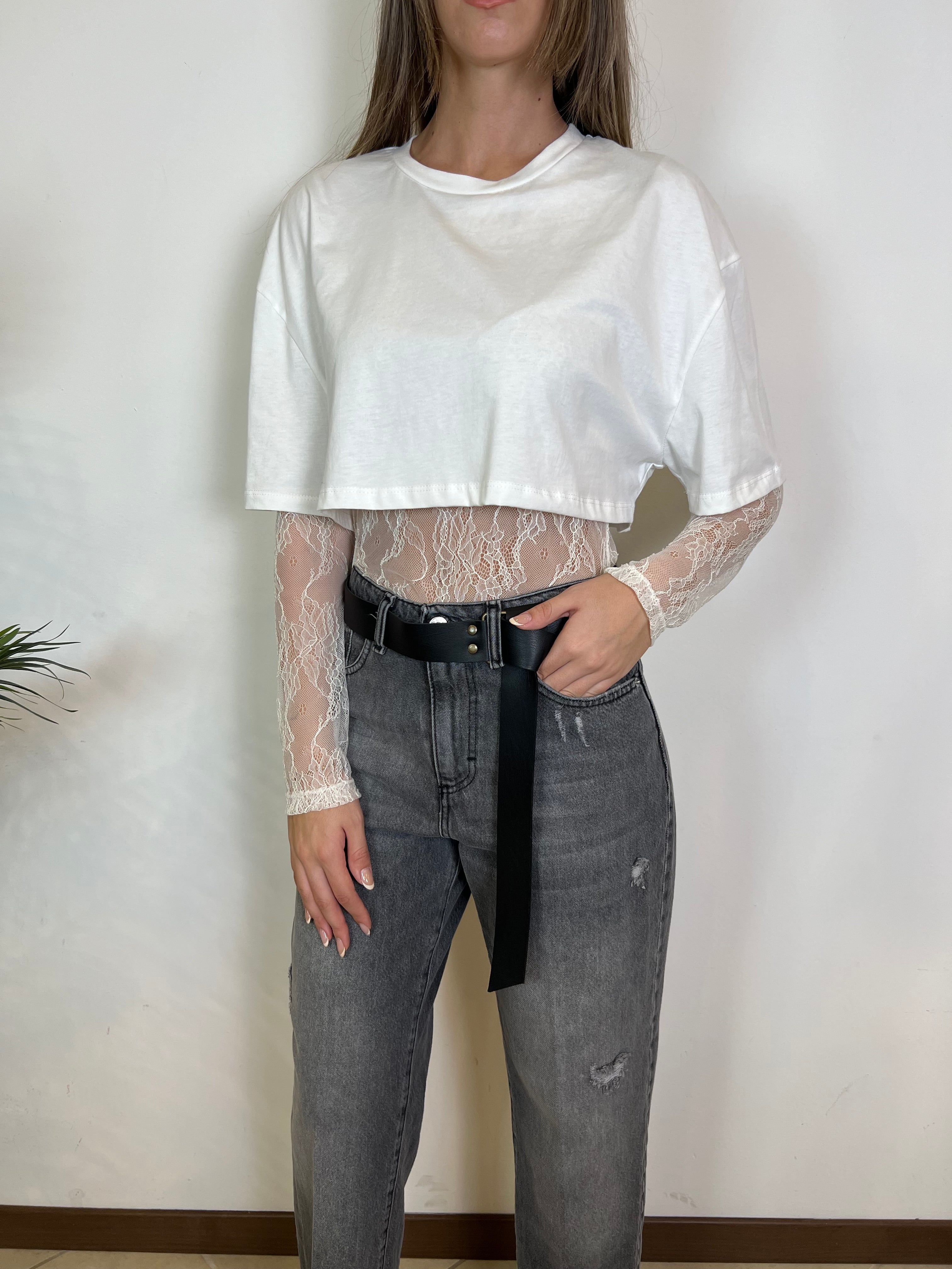 Body pizzo con t-shirt - Haveone