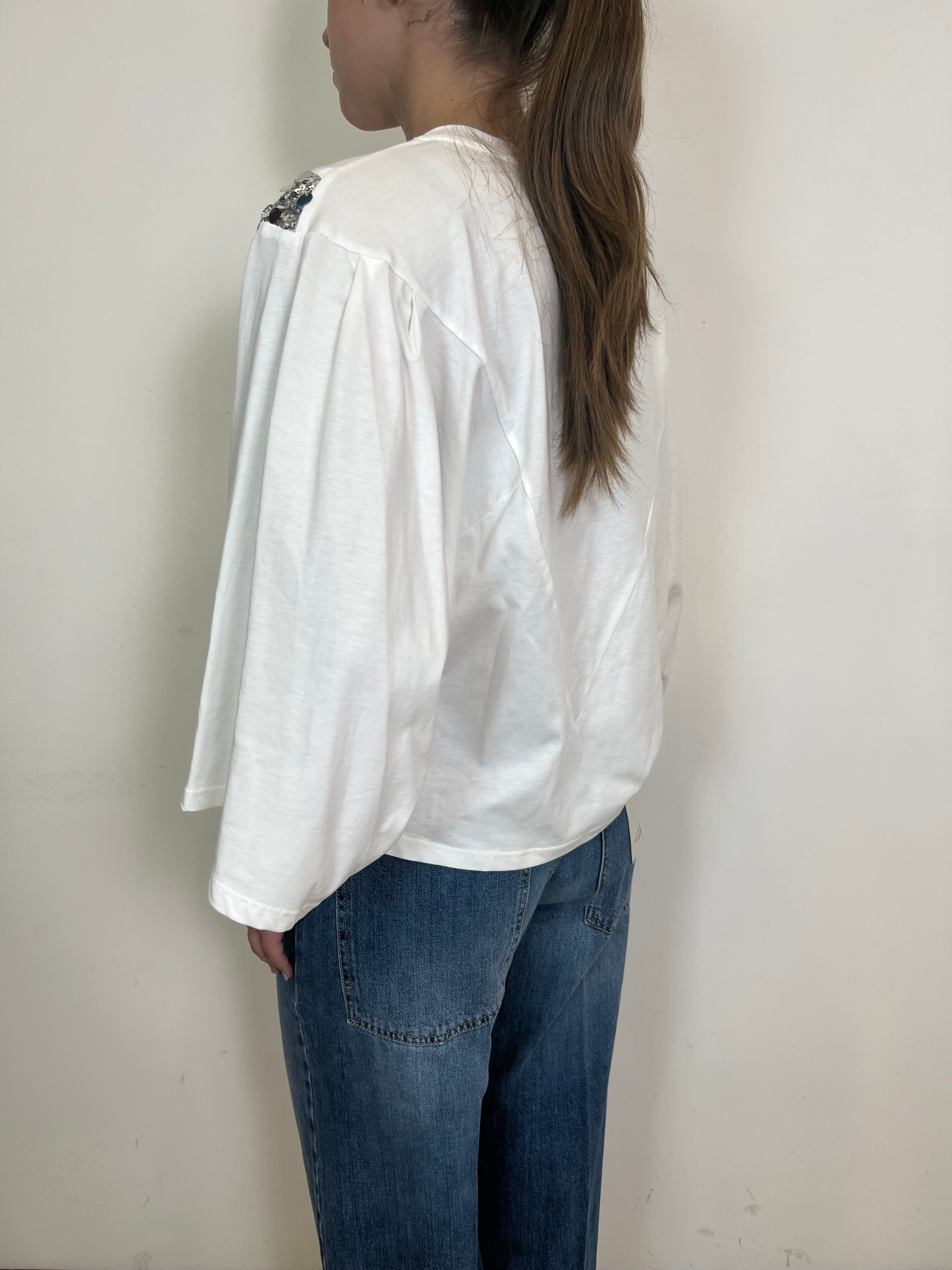 T-shirt inserto v paillettes - Tensione In