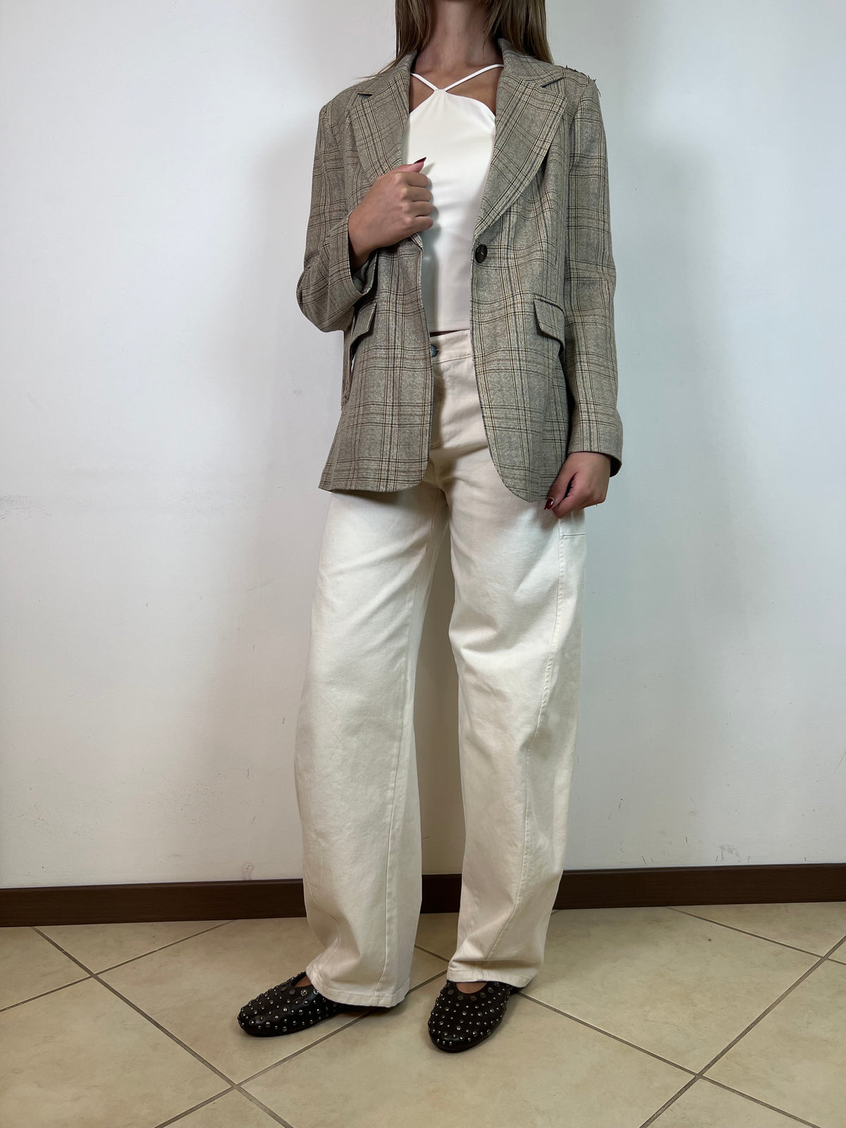 Giacca frange check - Tensione In