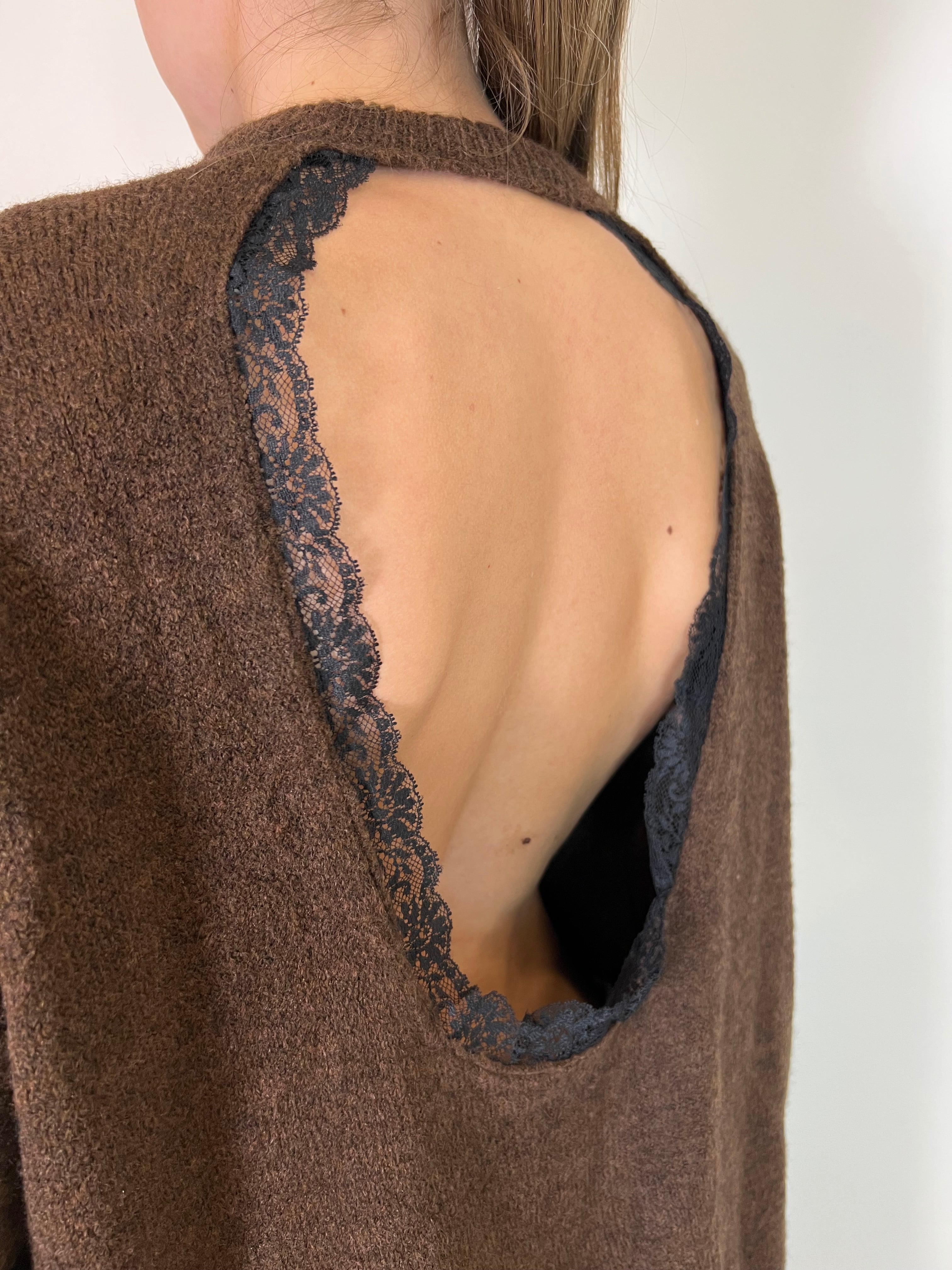 Maglia oblò pizzo dietro - Haveone