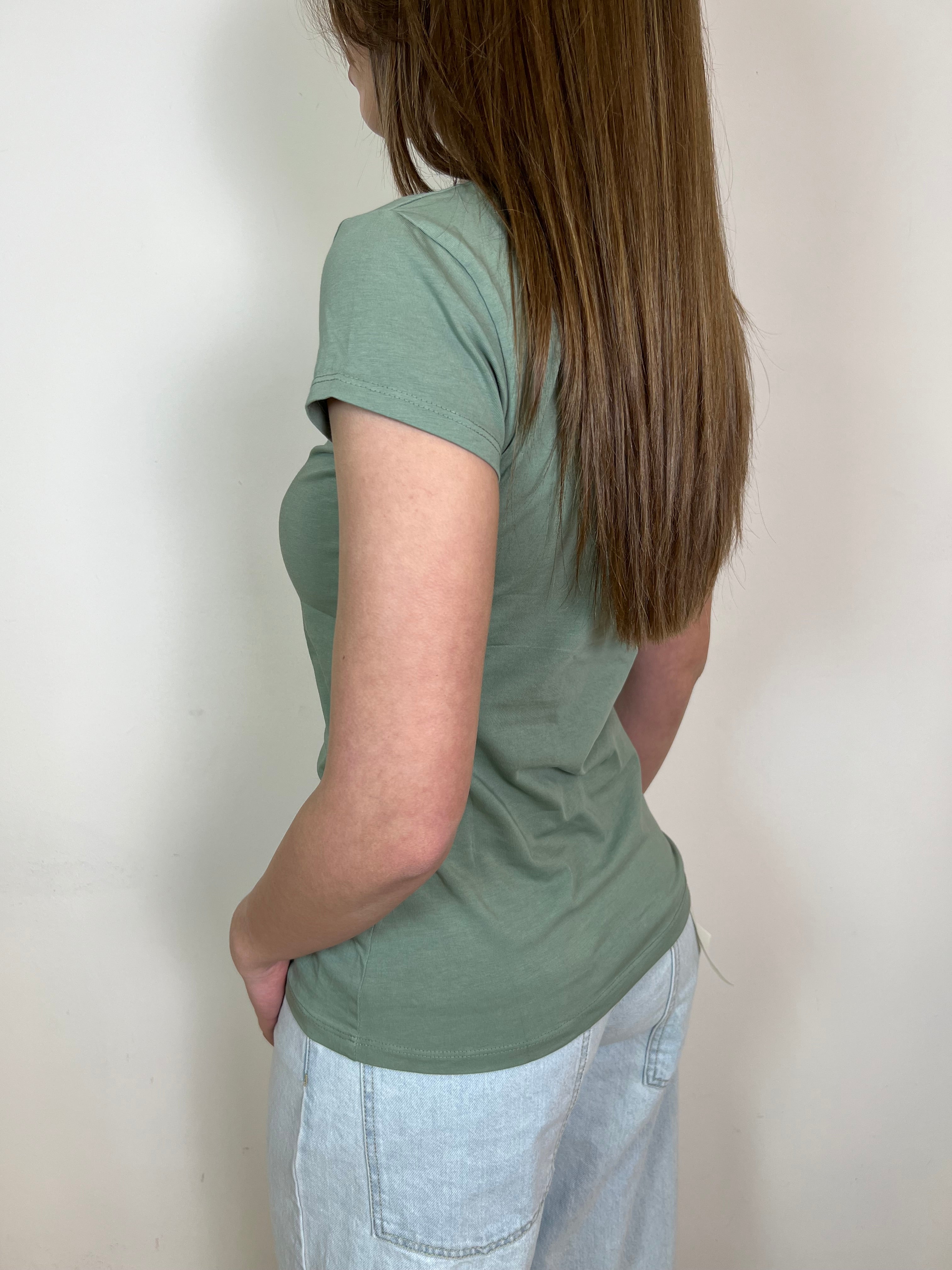 T-shirt mezza manica slim girocollo - Haveone