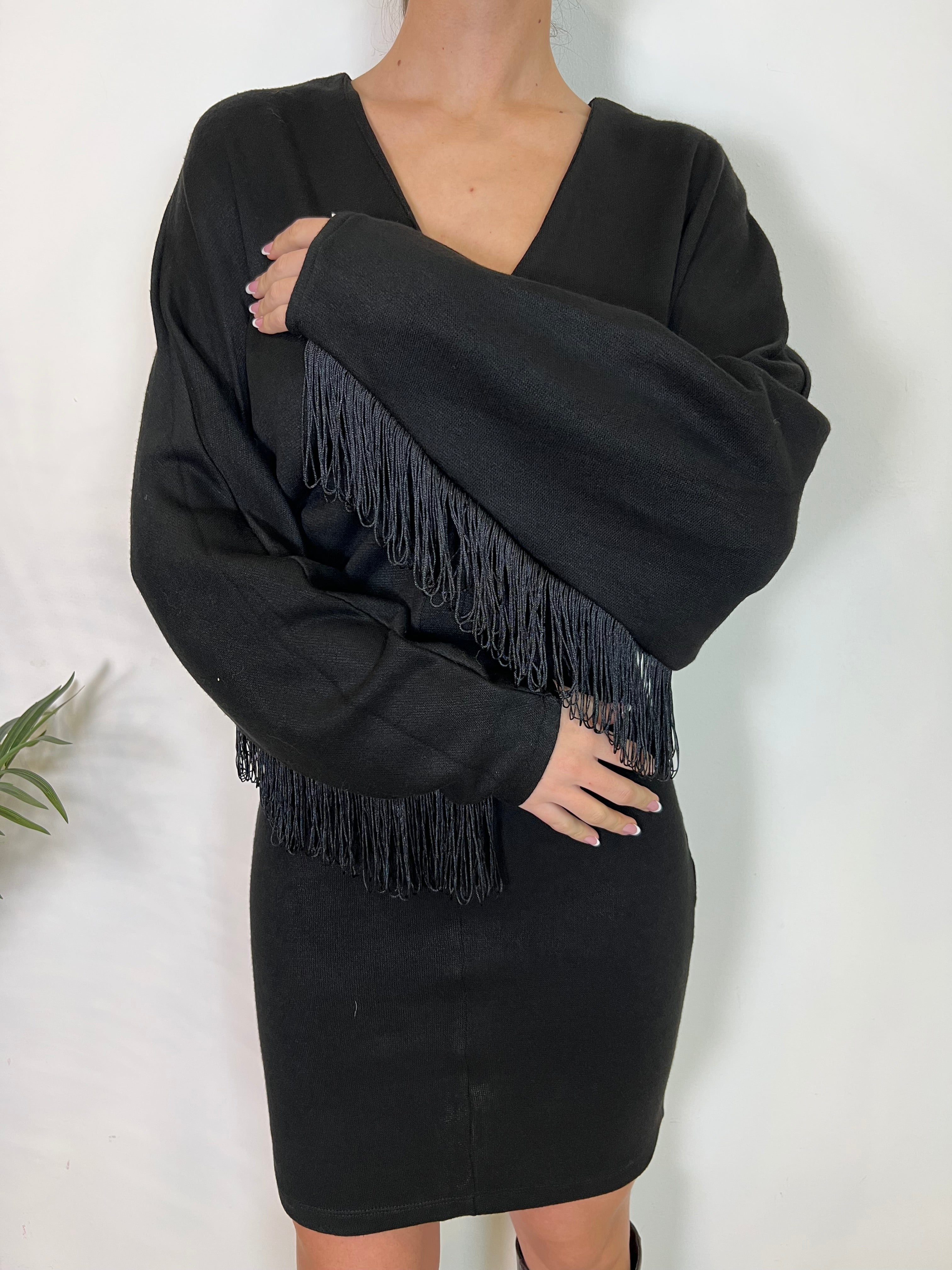 Abito maniche frange - Haveone