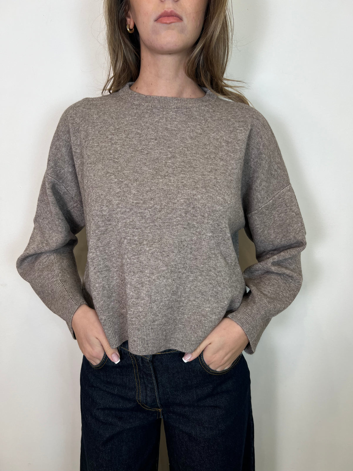 Maglia girocollo manica arricciata - Haveone